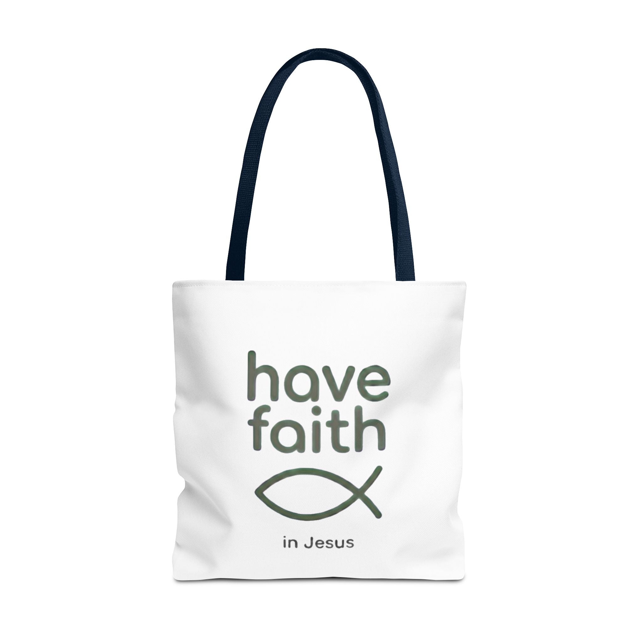 Have Faith in Jesus Tote Bag — Christian Fish Symbol Canvas Tote