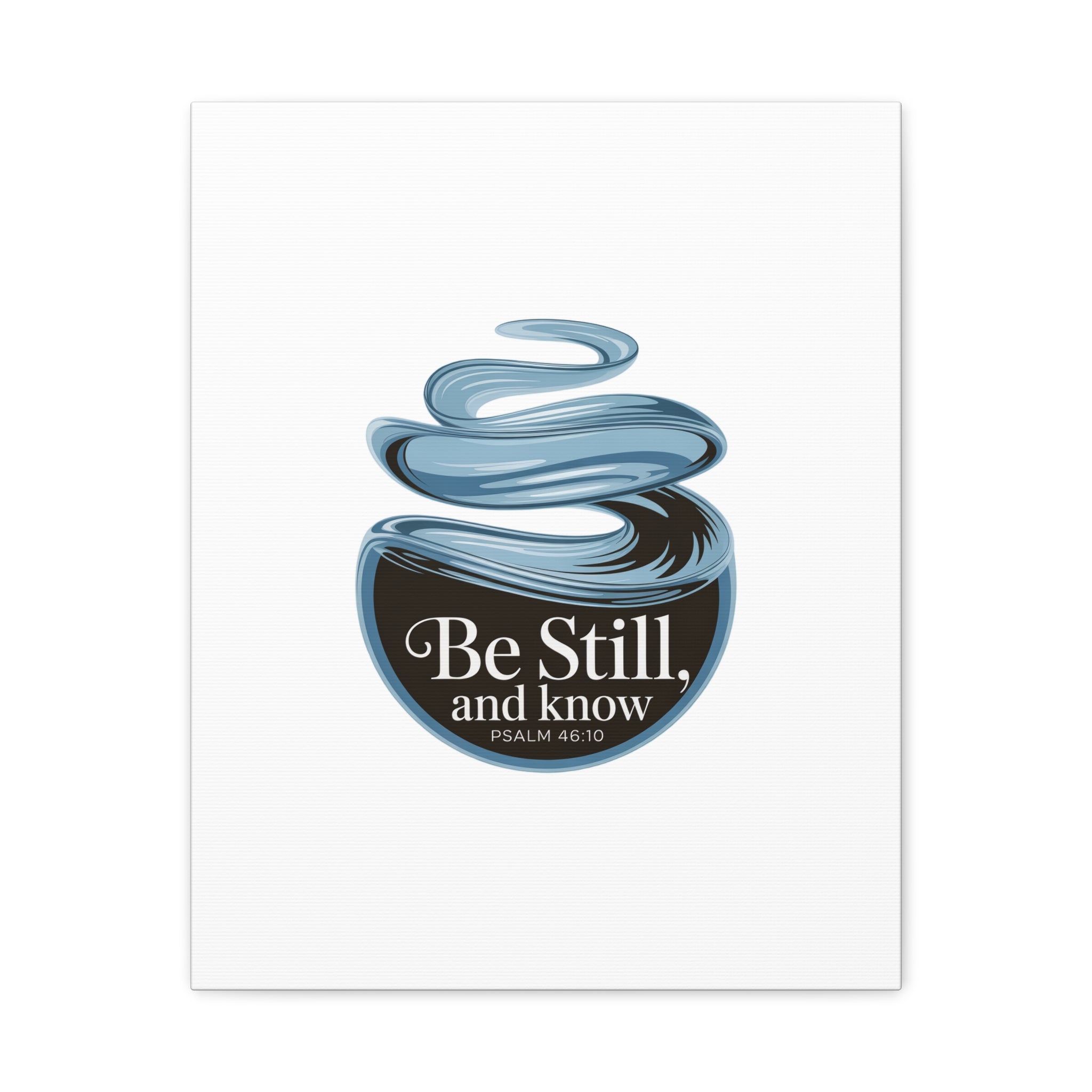 Be Still & Know Canvas Wall Art — Minimal Heart Quote Stretched Matte Canvas