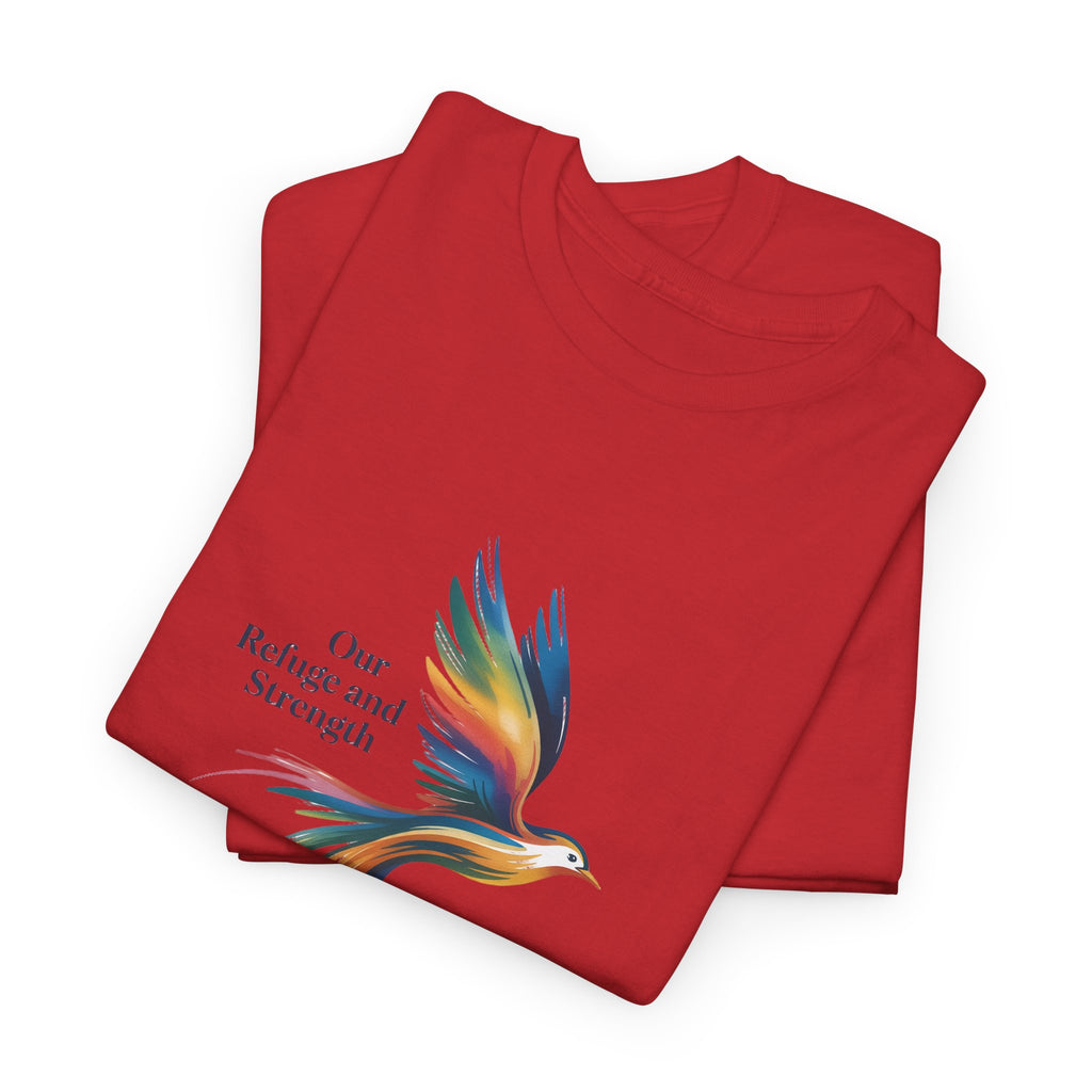 Psalm Bird Tee — "Our Refuge and Our Strength" Christian T-Shirt
