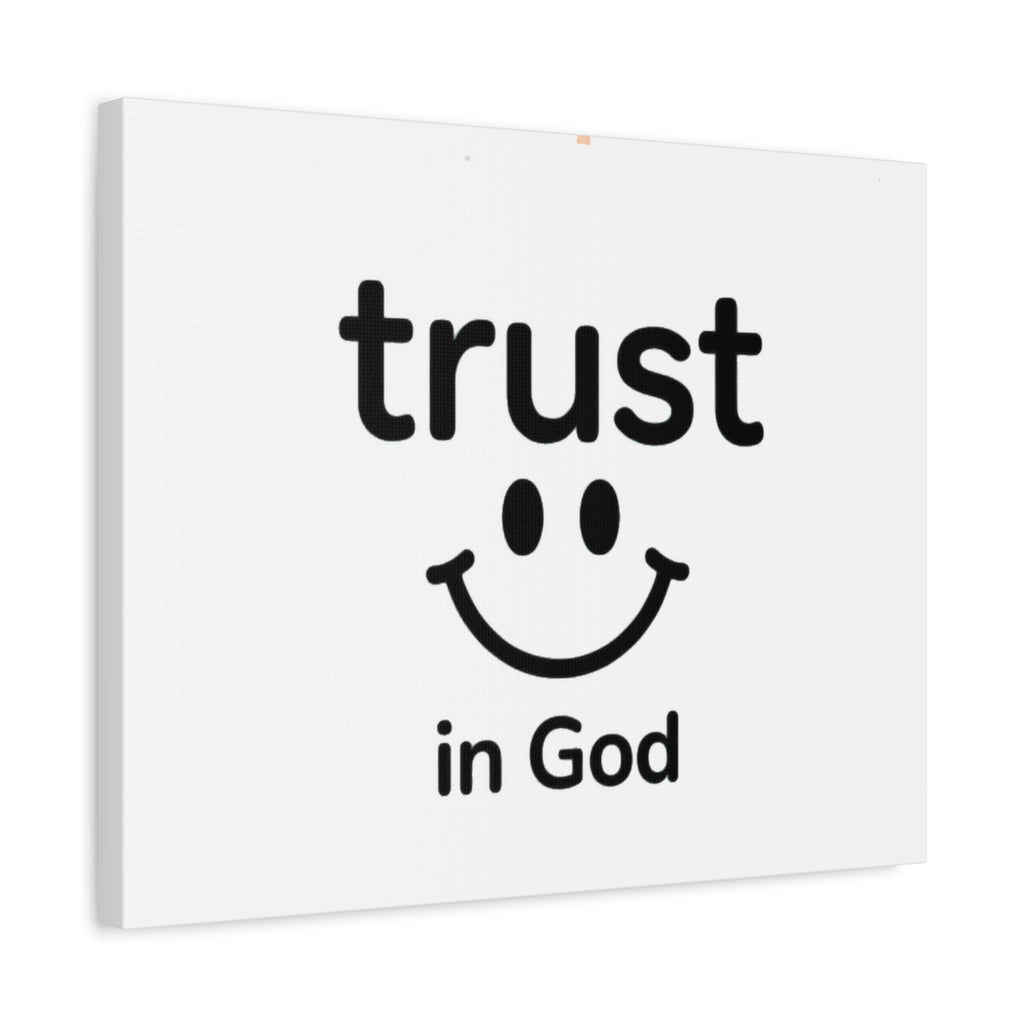 Trust in God Canvas Wall Art — Minimal Heart Quote Stretched Matte Canvas