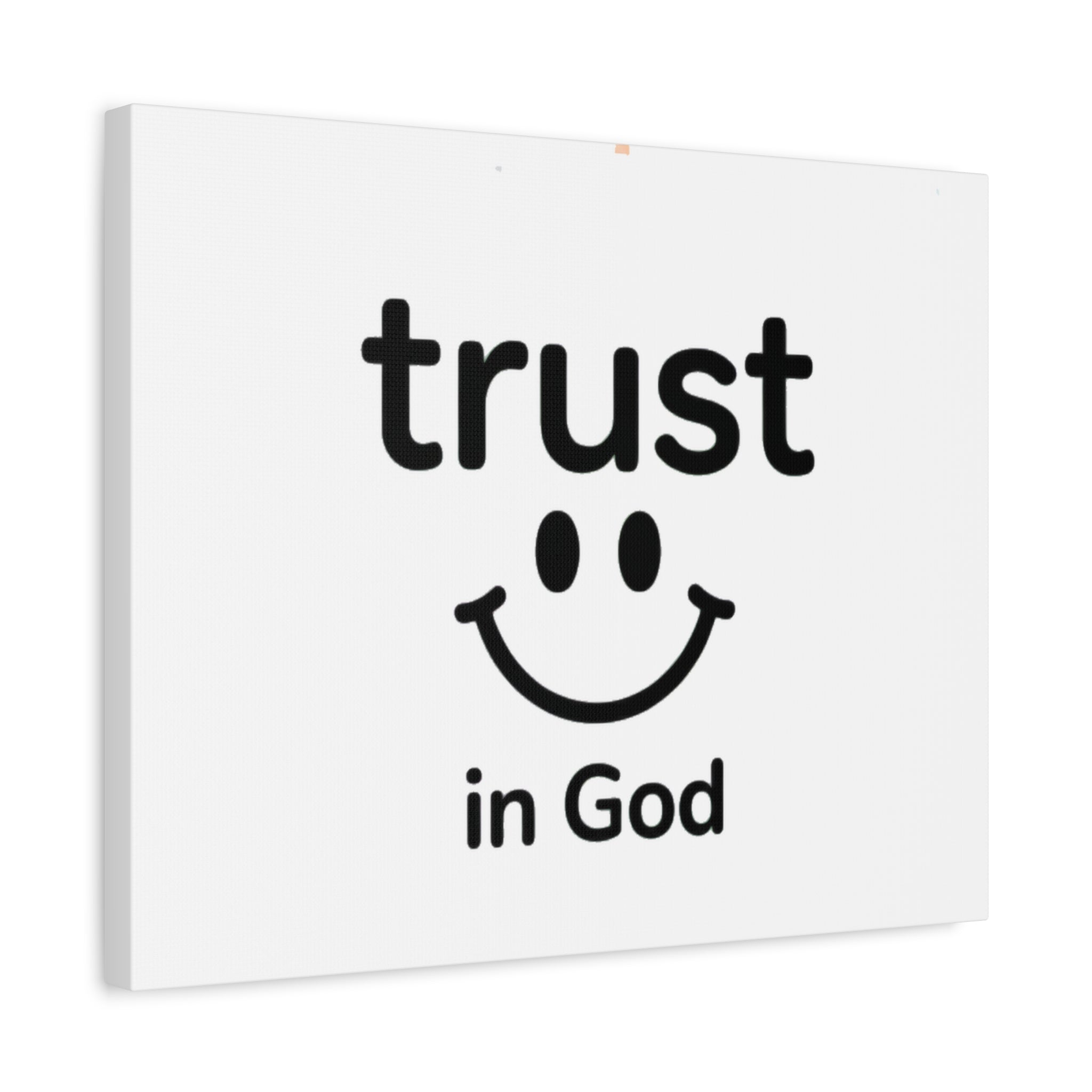 Trust in God Canvas Wall Art — Minimal Heart Quote Stretched Matte Canvas