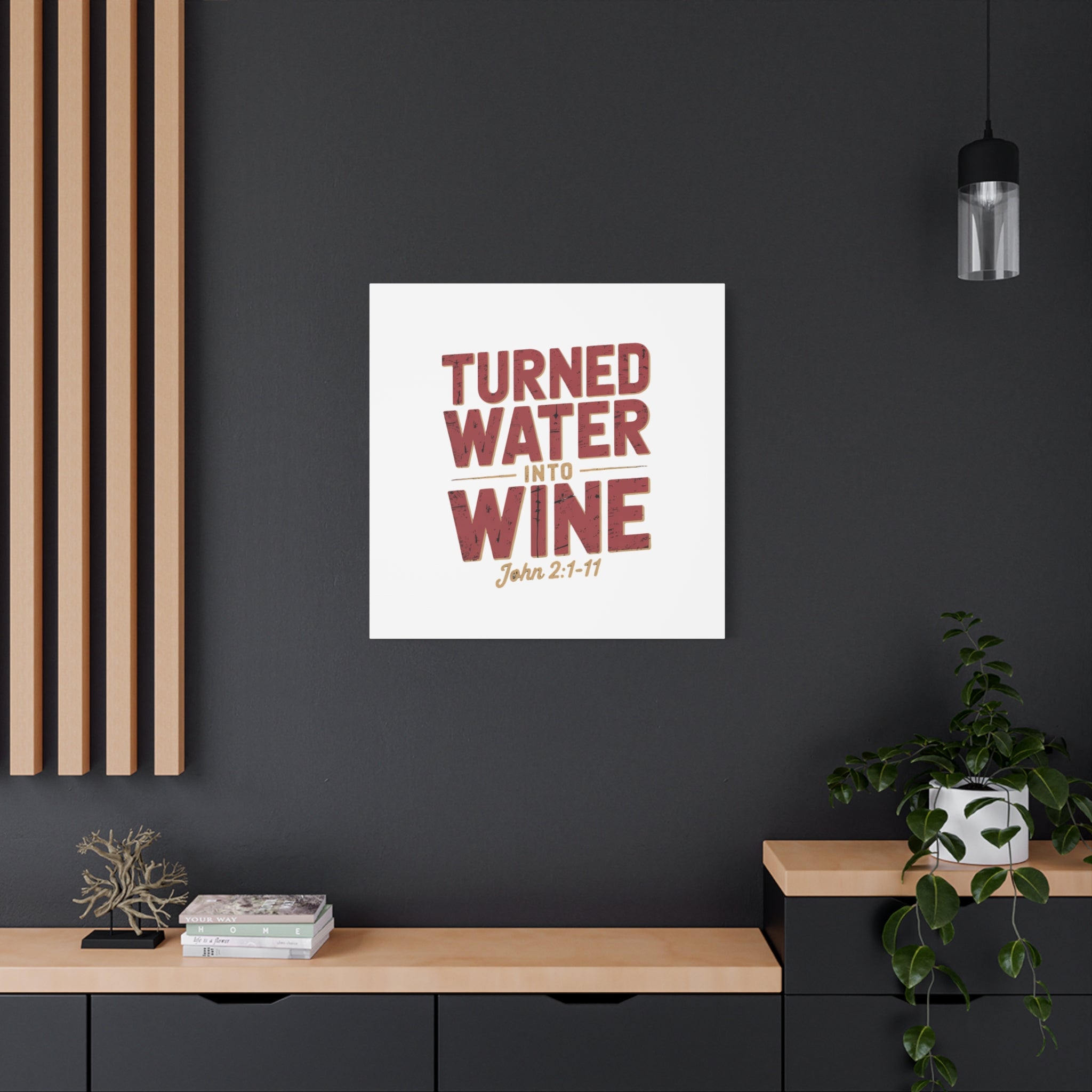He Turned Water Into Wine — Christian Canvas Wall Art (Matte Stretched)