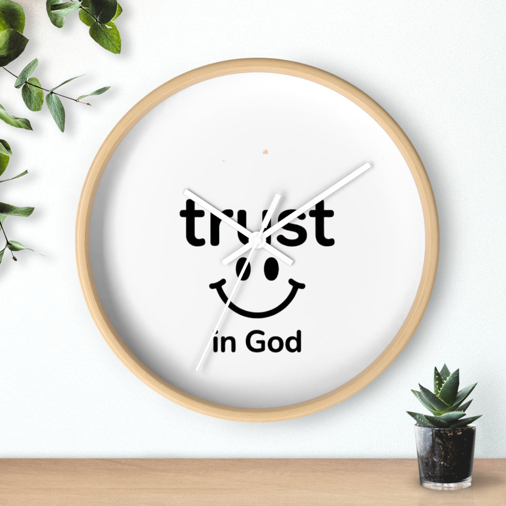 Wall Clock — "Trust in God" Smiley Faith Wall Clock