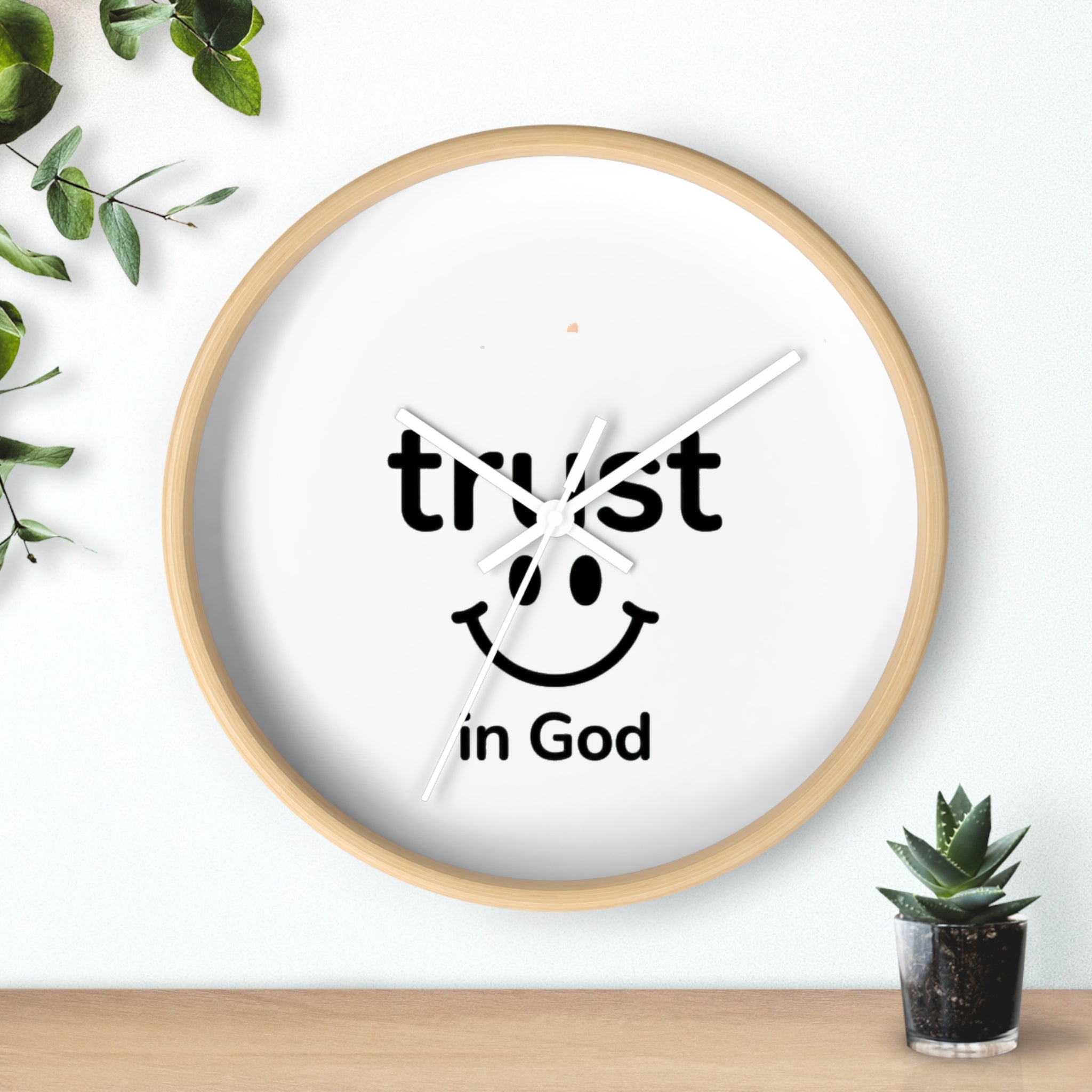 Wall Clock — "Trust in God" Smiley Faith Wall Clock
