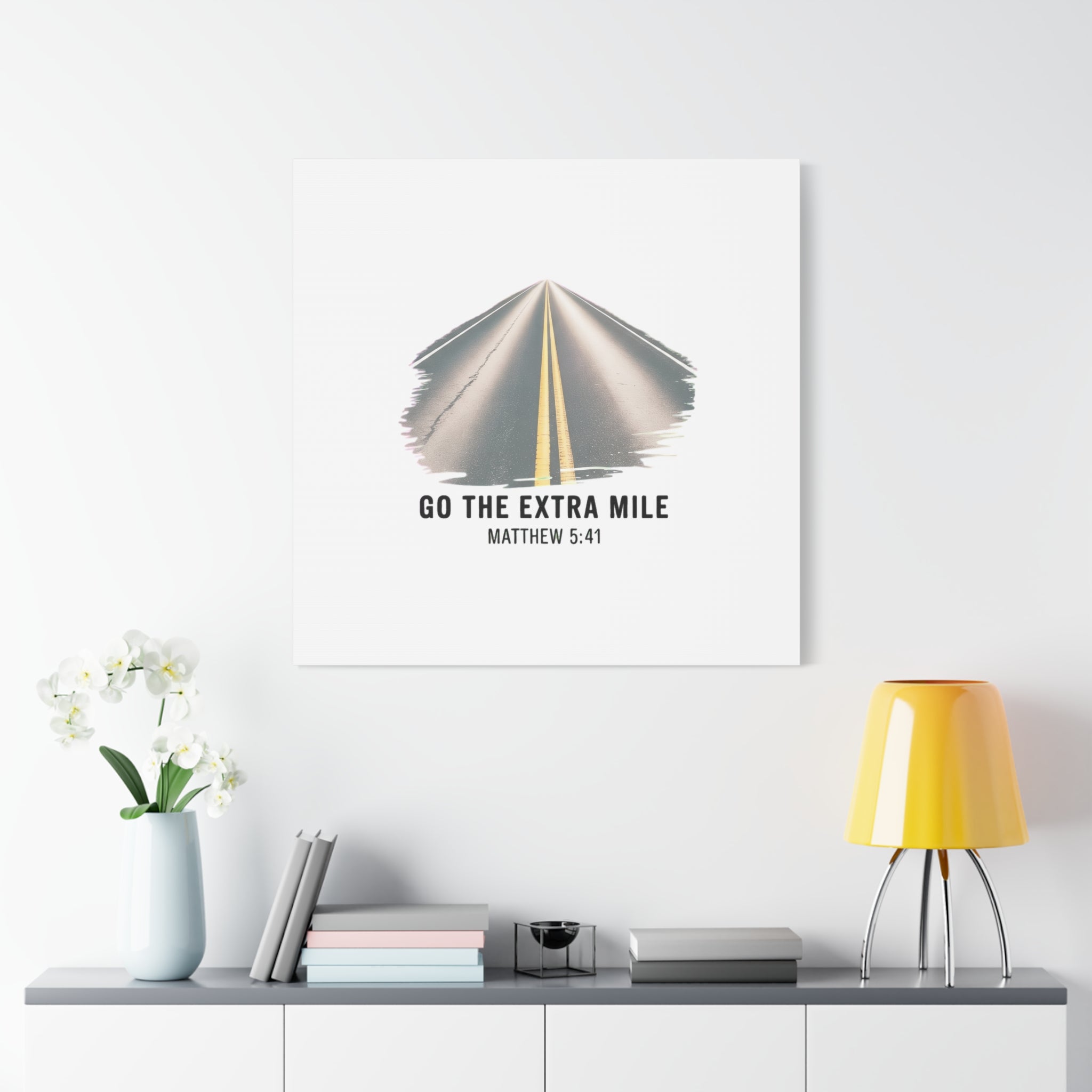"Go the Extra Mile" Matthew 5:41 Road Canvas