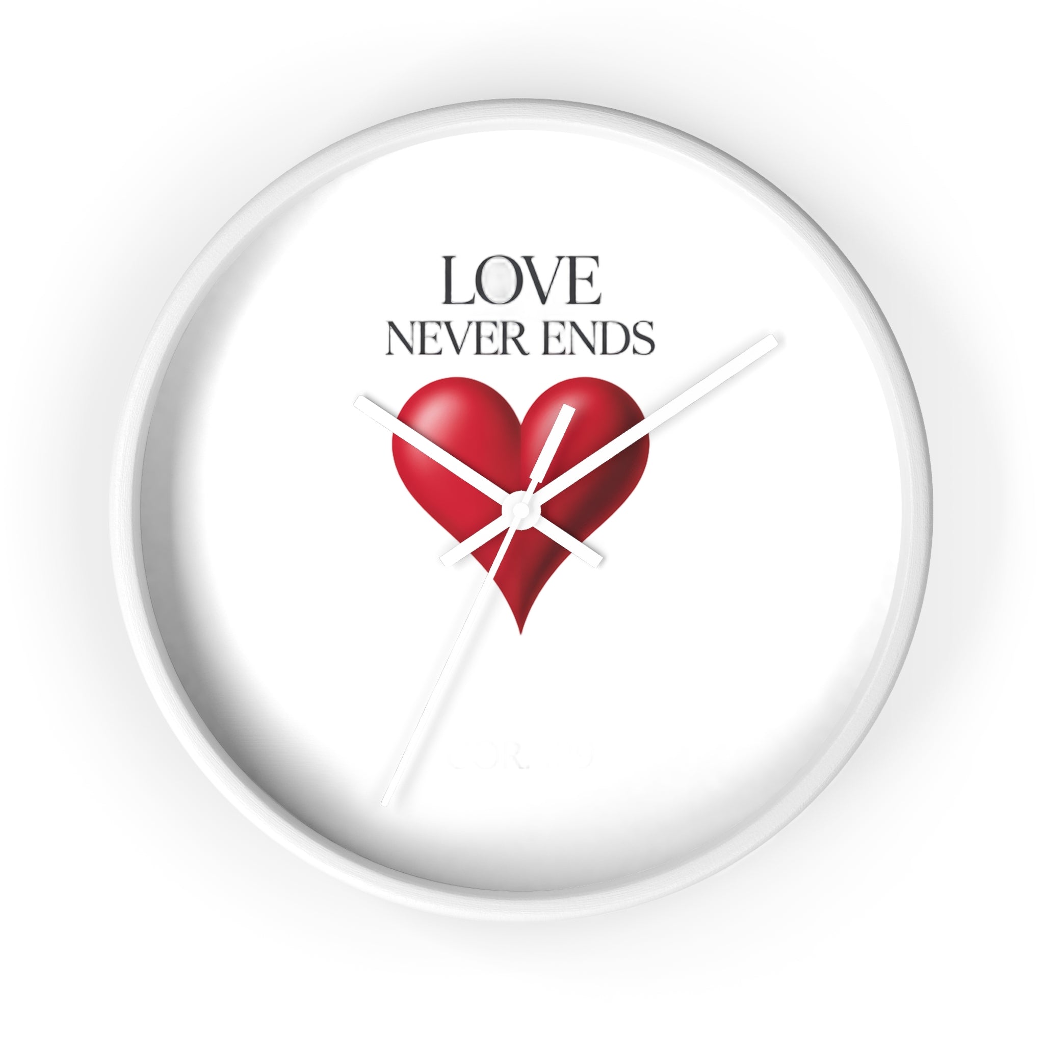 Wall Clock — "Love Never Ends" Heart Decorative Wall Clock | Romantic Home Decor, Valentine’s Day Gift