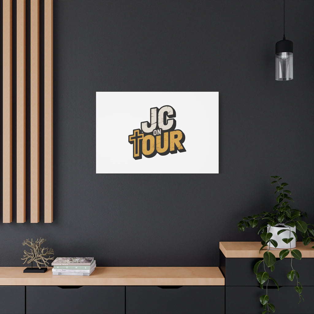 JC on Tour Matte Canvas Wall Art – Christian Faith-Inspired Stretched Canvas