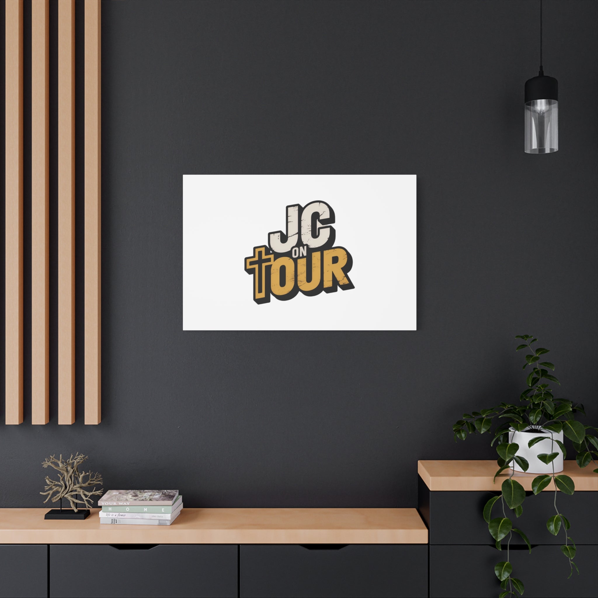 JC on Tour Matte Canvas Wall Art – Christian Faith-Inspired Stretched Canvas