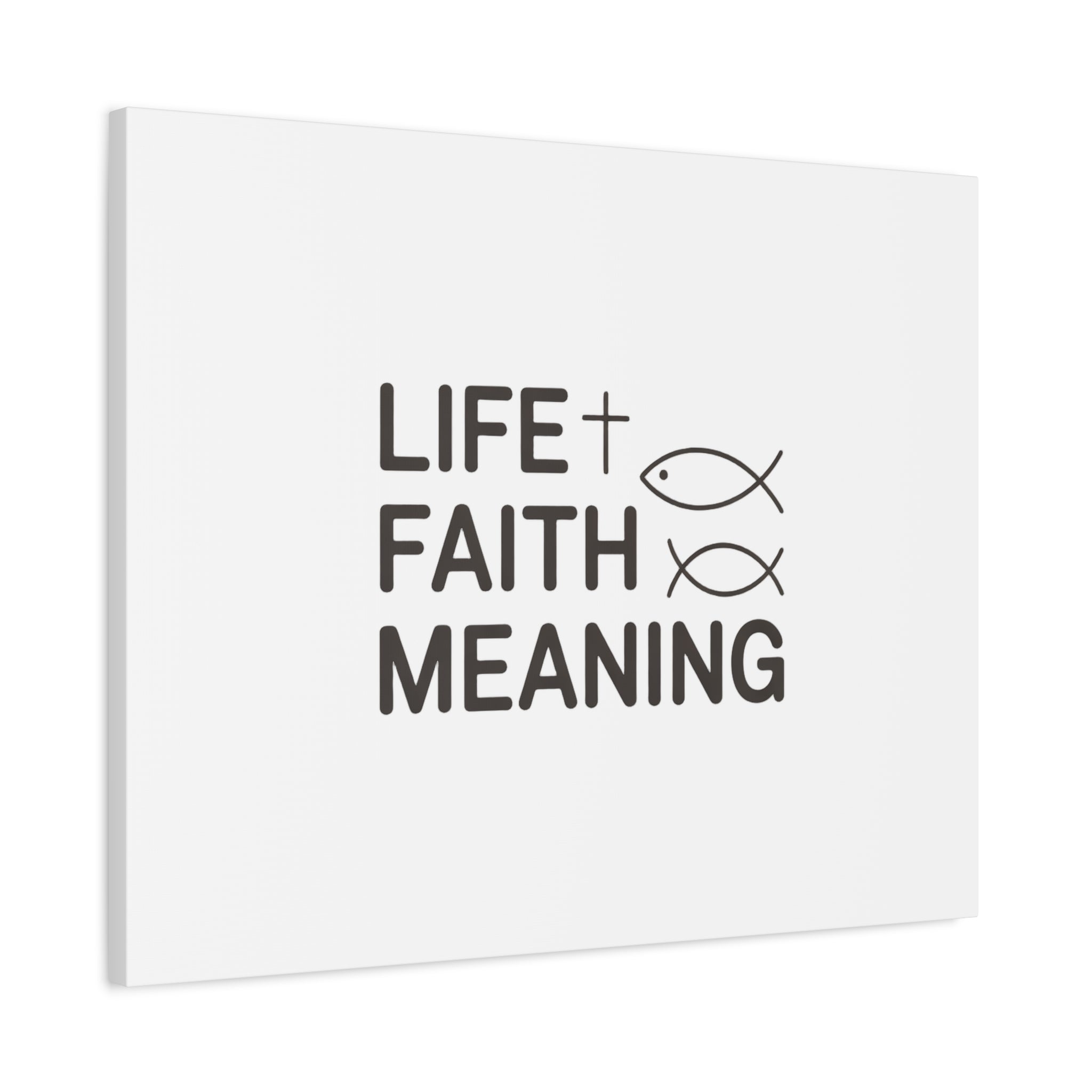 Faith Wall Canvas - "Life + Faith = Meaning" Minimal Christian Art