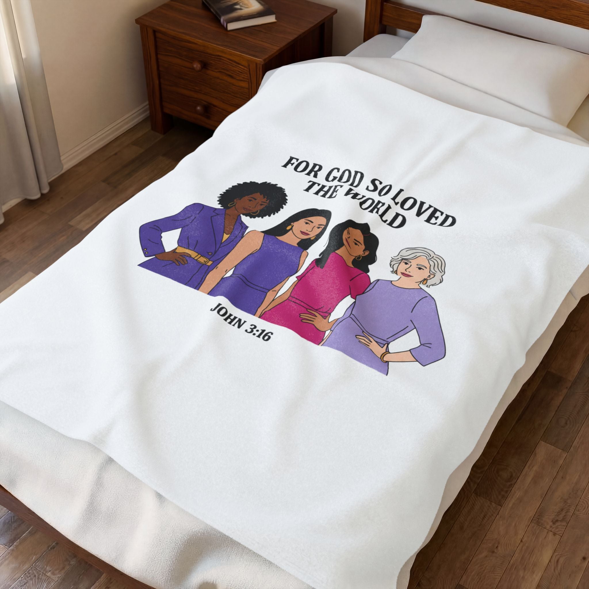 For God So Loved The World Blanket | IWD Feminist Empowerment, Equality Design
