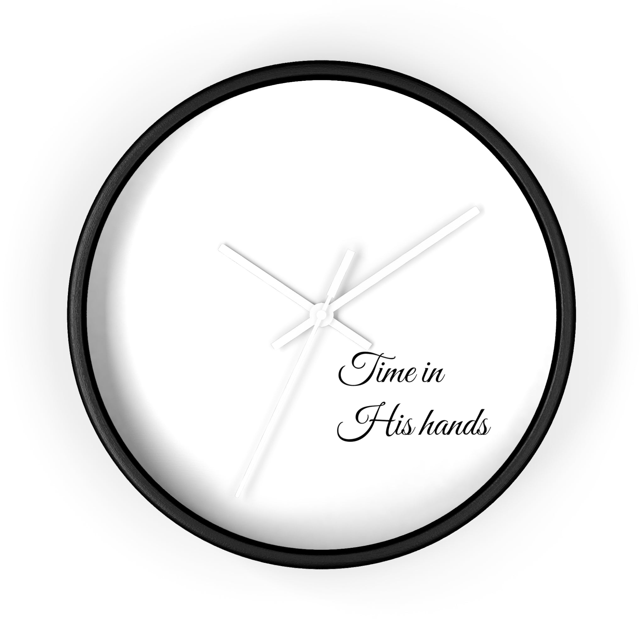 “Time in His hands” Wall Clock — Minimalist Bible Scripture Clock
