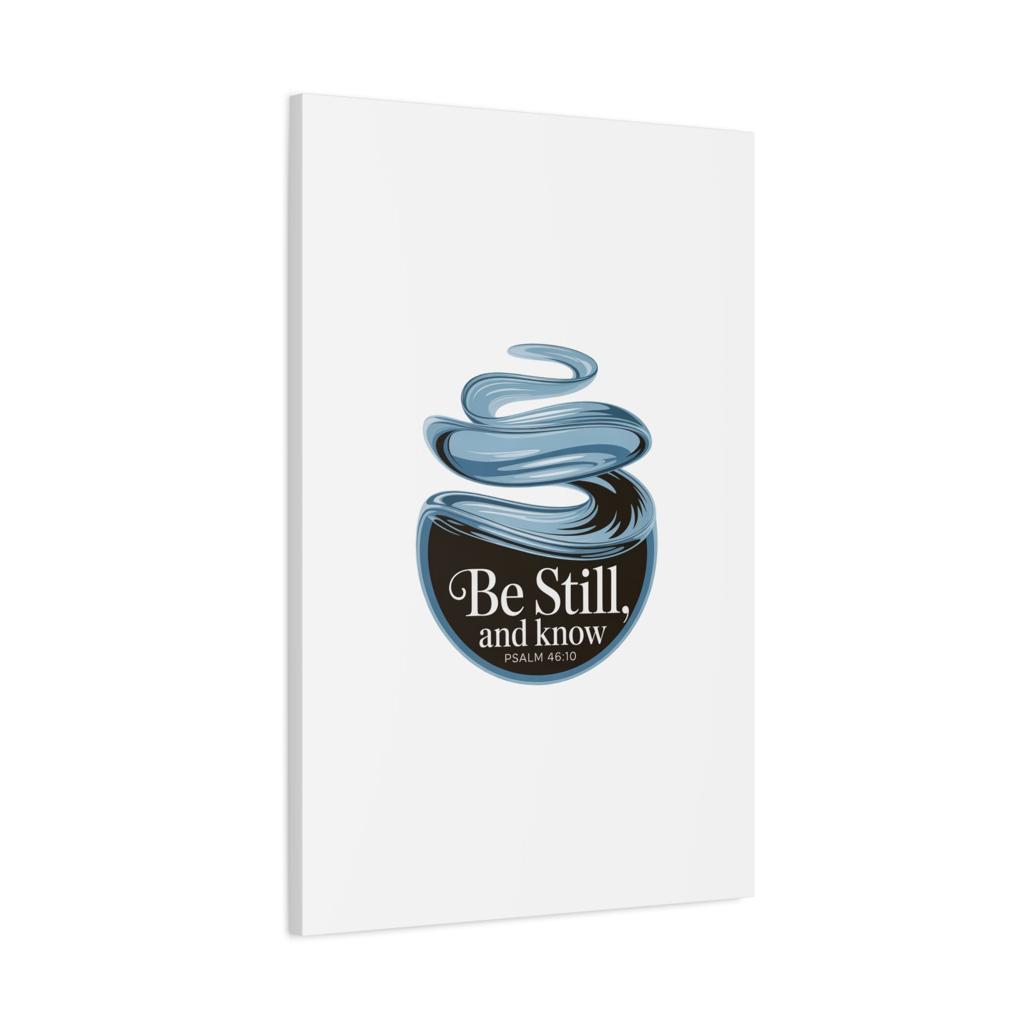 Be Still & Know Canvas Wall Art — Minimal Heart Quote Stretched Matte Canvas