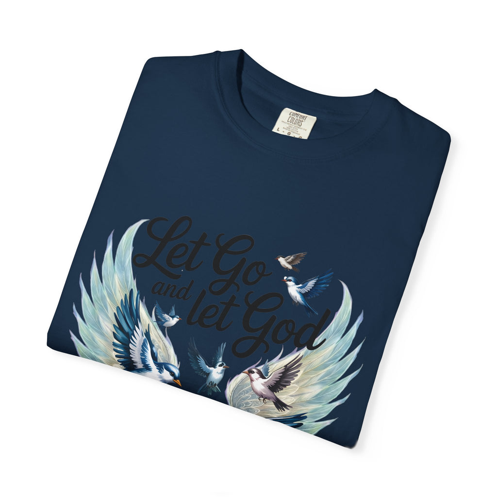 Angel Wings Graphic T-Shirt — Pastel Blue Feather Back Print