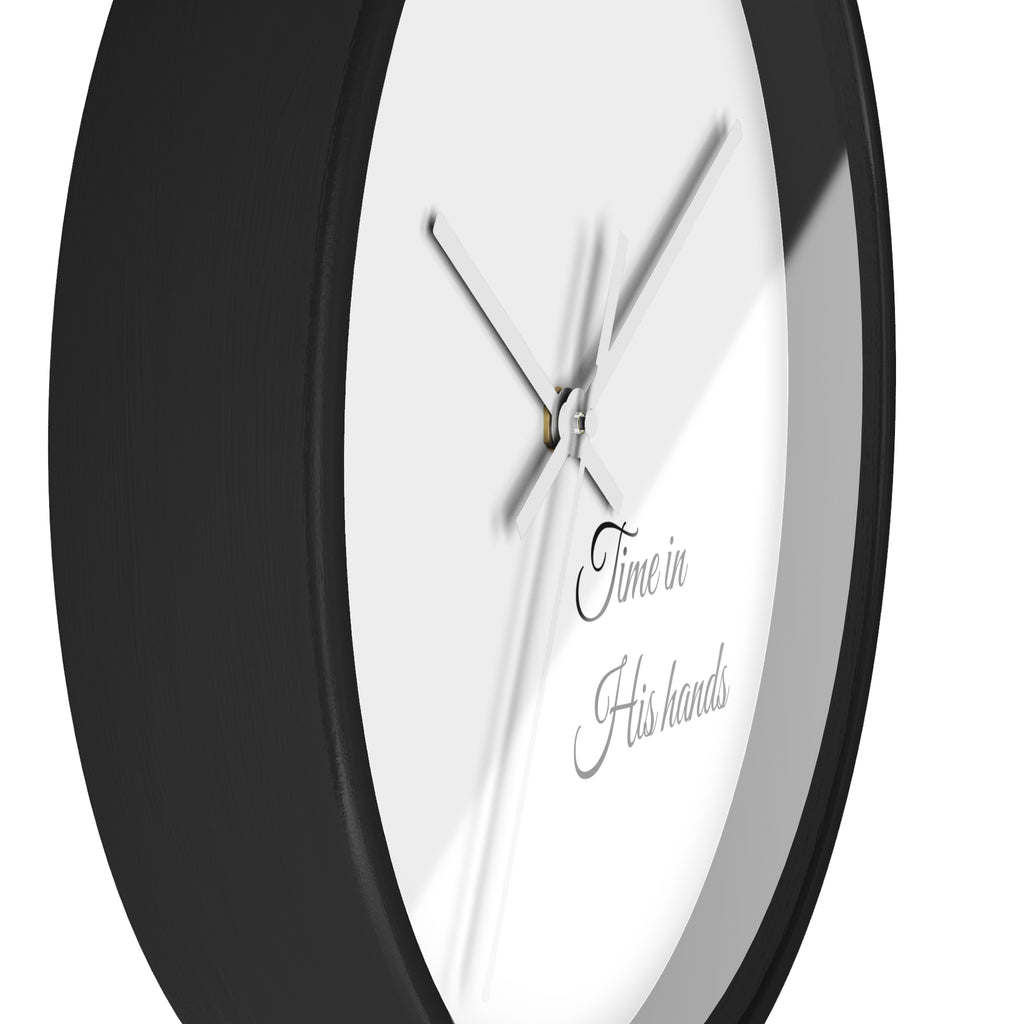 “Time in His hands” Wall Clock — Minimalist Bible Scripture Clock