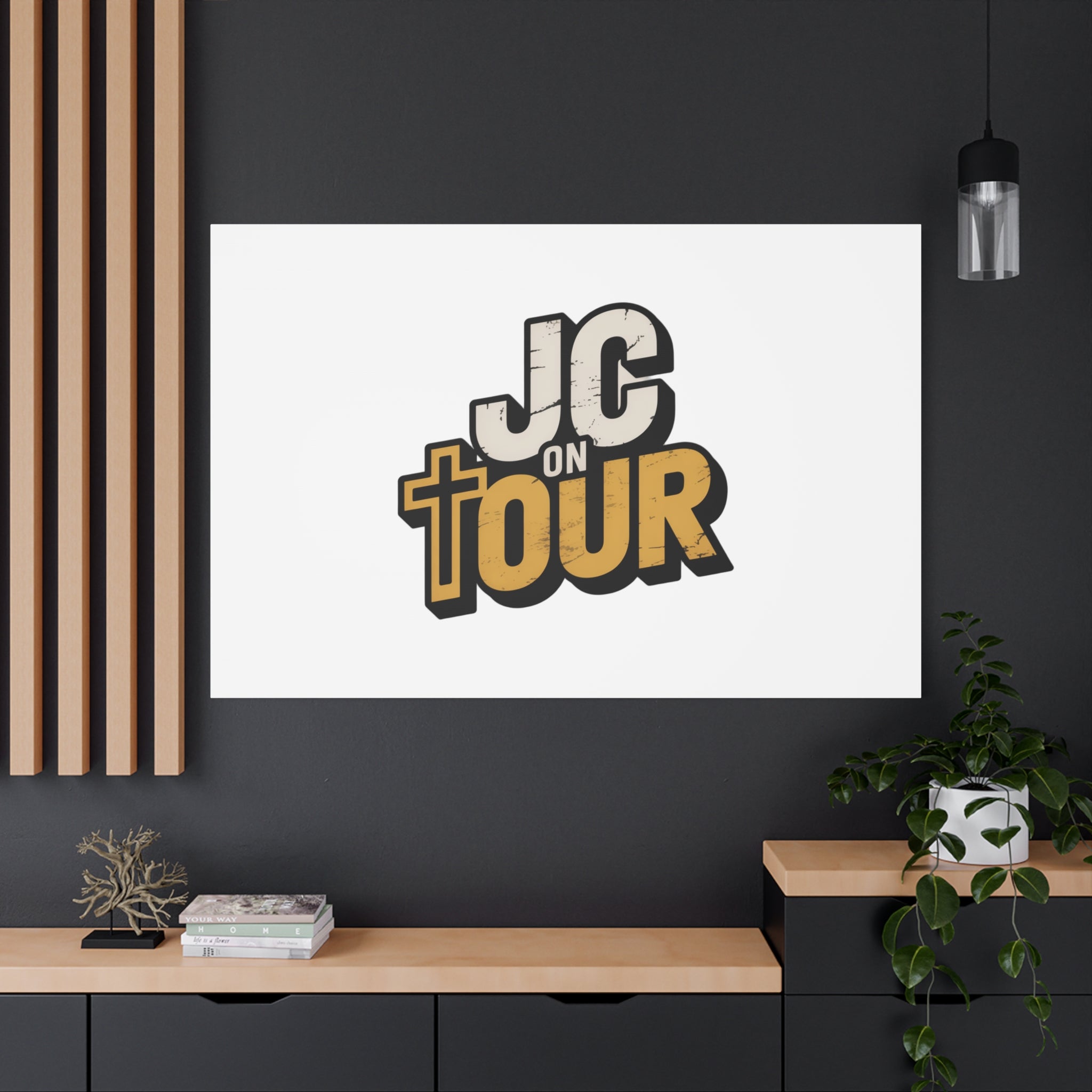 JC on Tour Matte Canvas Wall Art – Christian Faith-Inspired Stretched Canvas