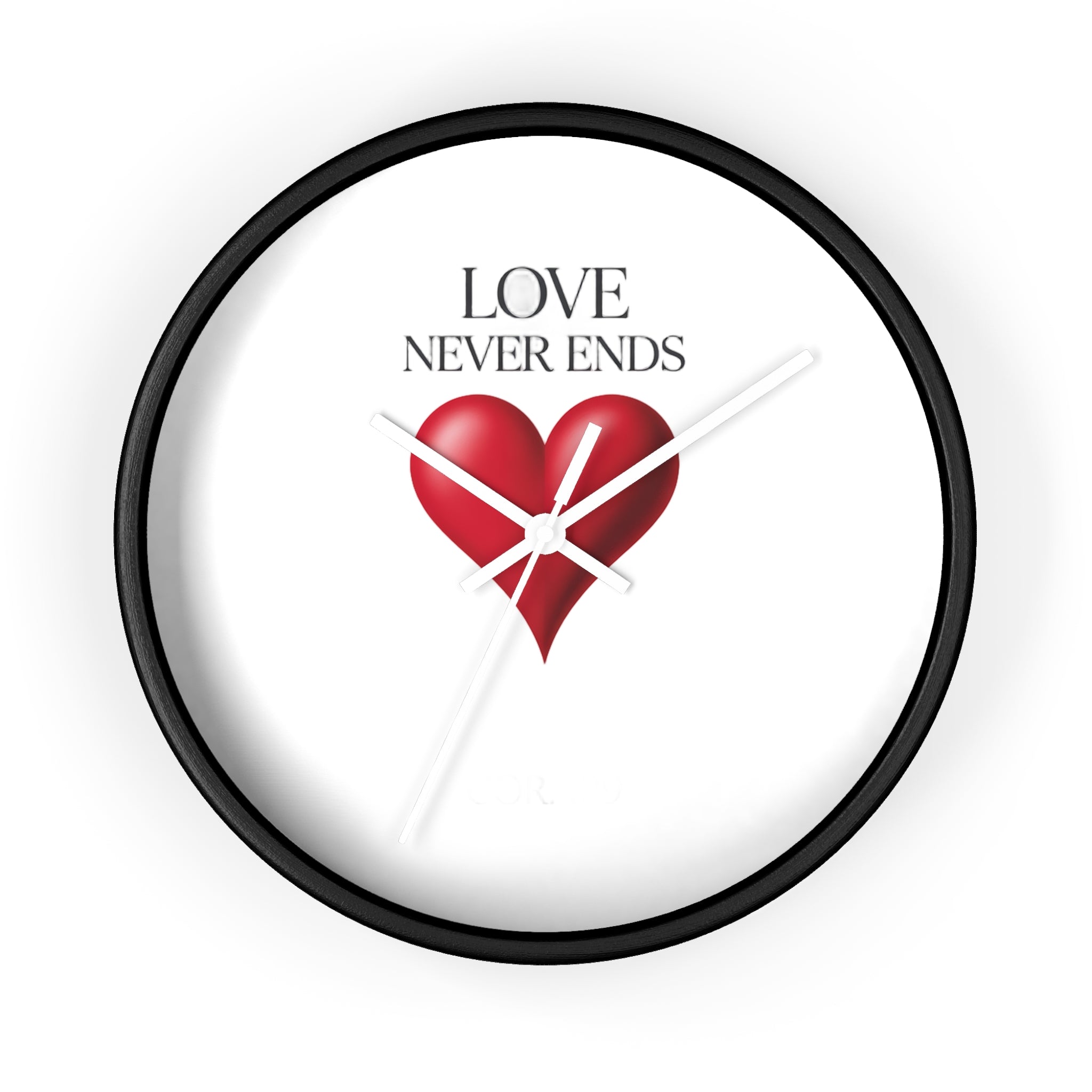 Wall Clock — "Love Never Ends" Heart Decorative Wall Clock | Romantic Home Decor, Valentine’s Day Gift