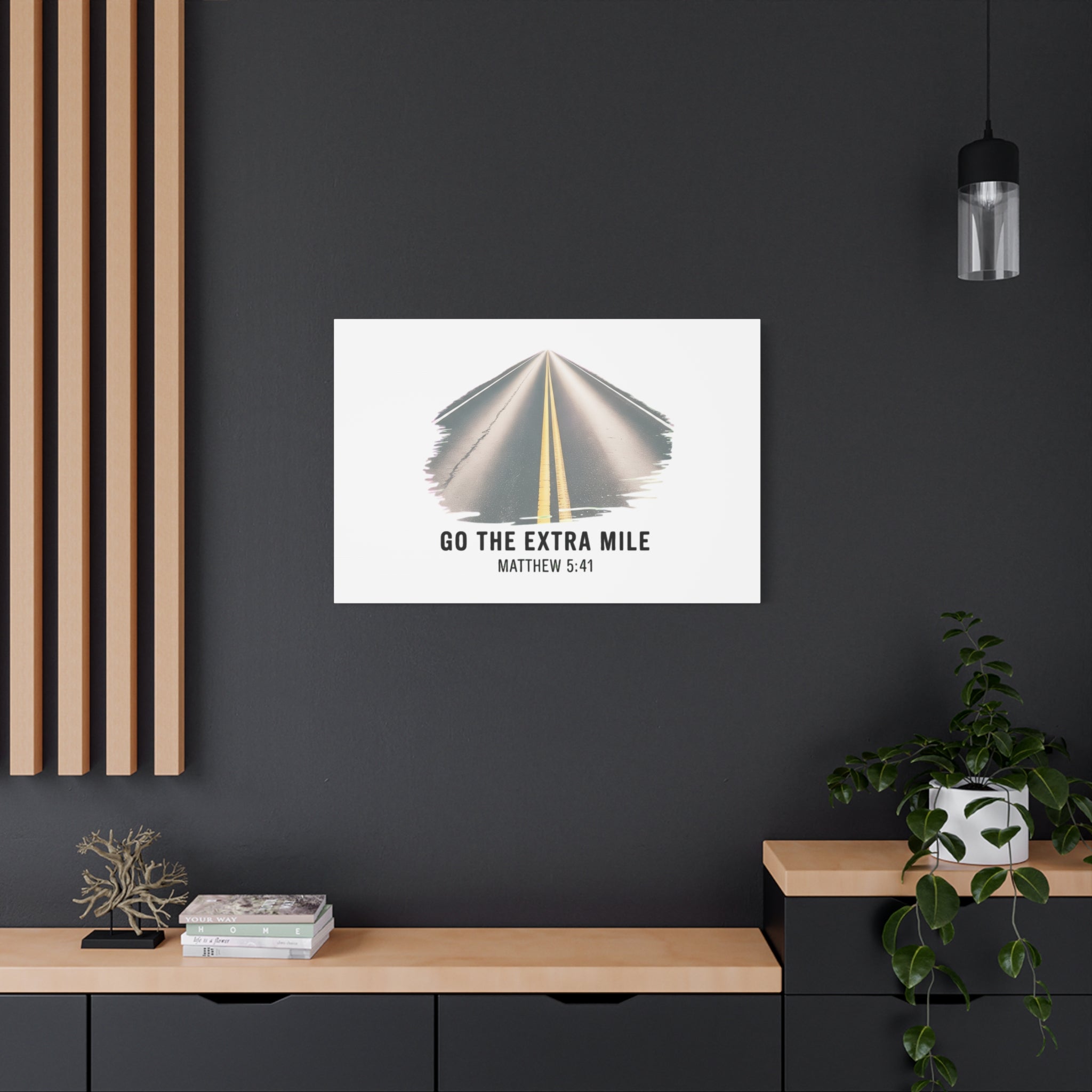 "Go the Extra Mile" Matthew 5:41 Road Canvas