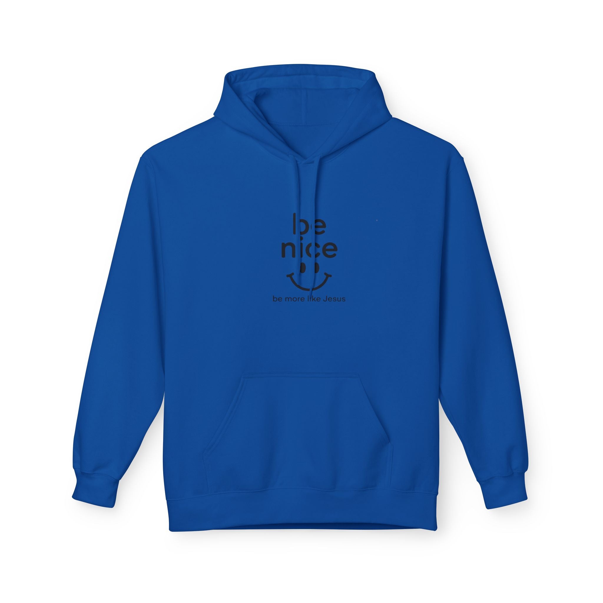 Be Nice' Minimal Smiley Hoodie — Casual Positive Message Pullover