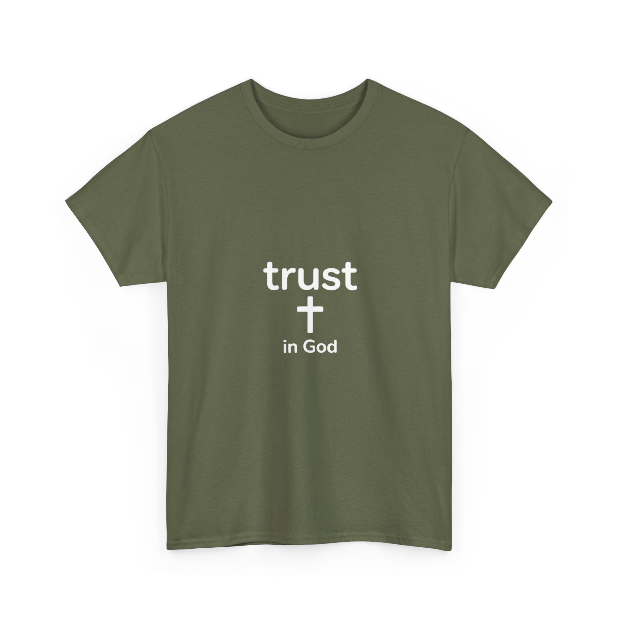 Trust in God Minimalist Cross Tee — Christian Faith T-Shirt