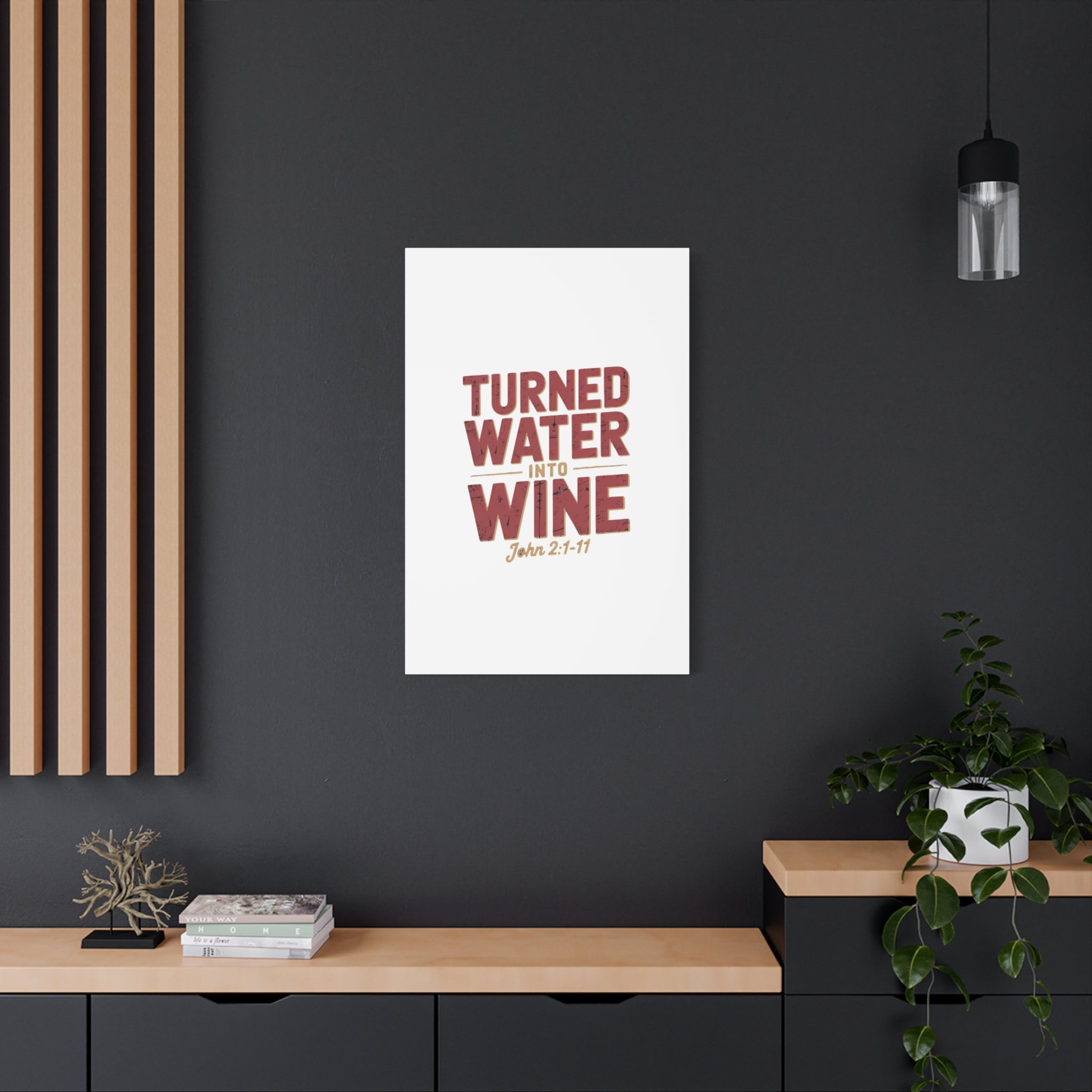 He Turned Water Into Wine — Christian Canvas Wall Art (Matte Stretched)