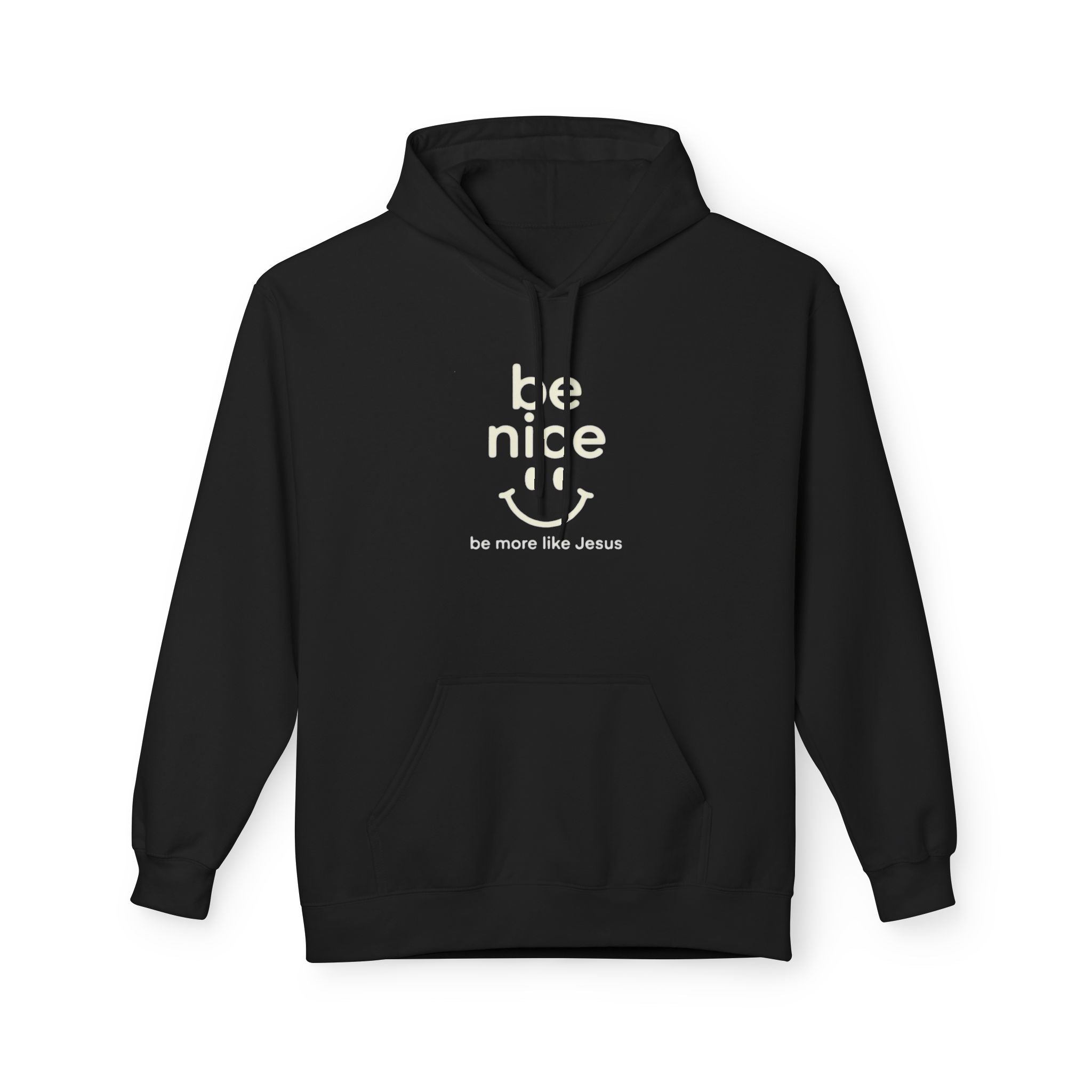 Be Nice Hoodie — Minimal Kindness Graphic Fleece Hoodie