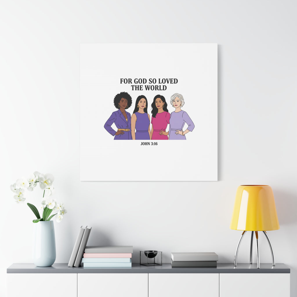 Feminist 'For God So Loved the World' Canvas