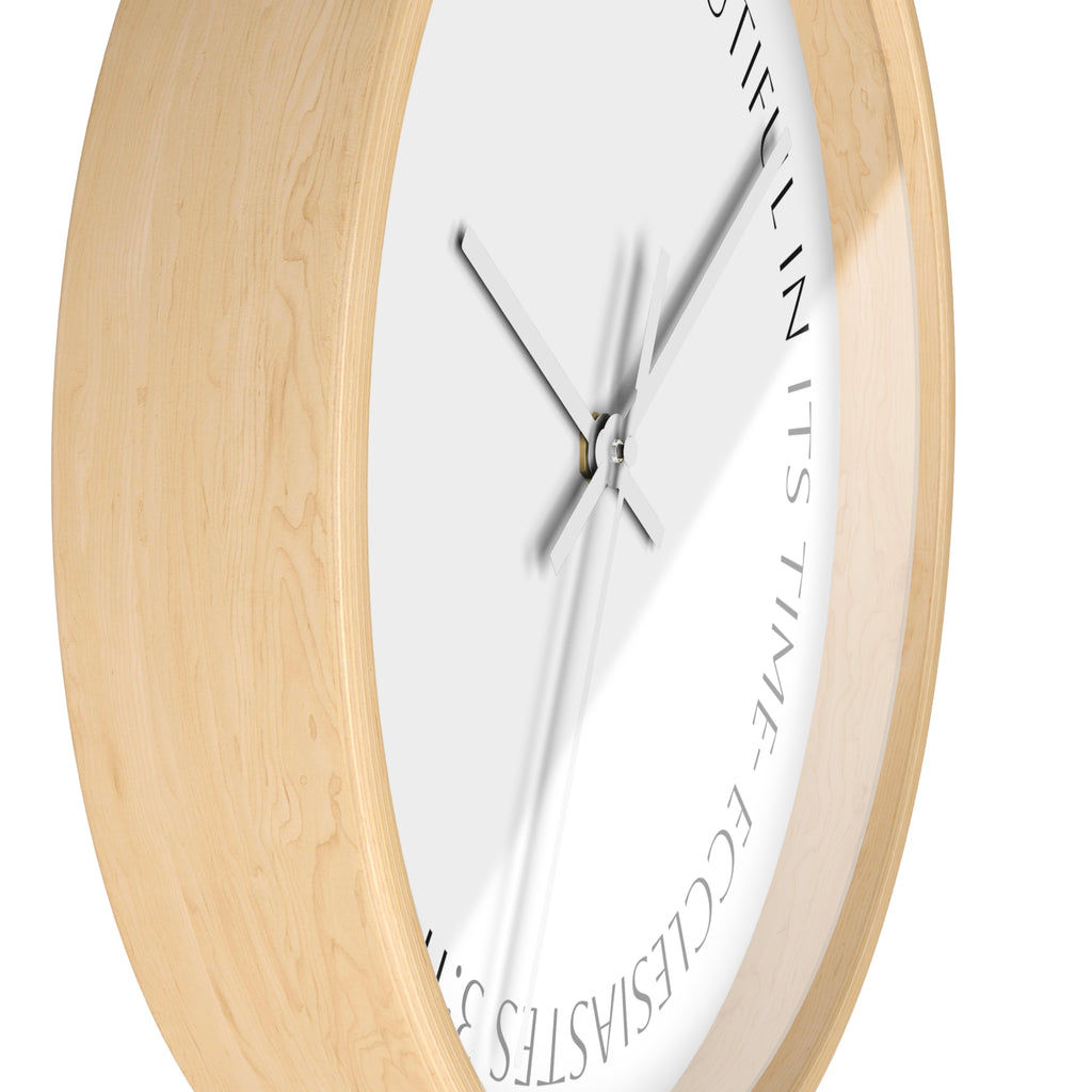 "Everything Beautiful In It´s Time"— (Ecclesiastes 3:11) Scripture Decorative Wall Clock