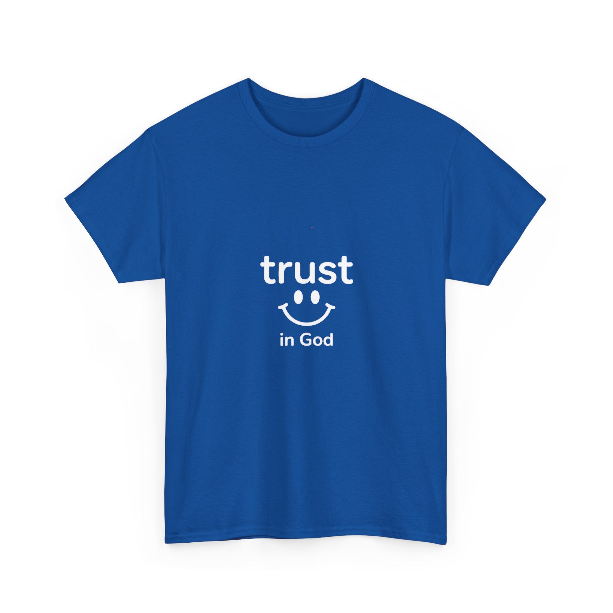 Trust in God Smiley Tee — Faith-Based Christian T-Shirt