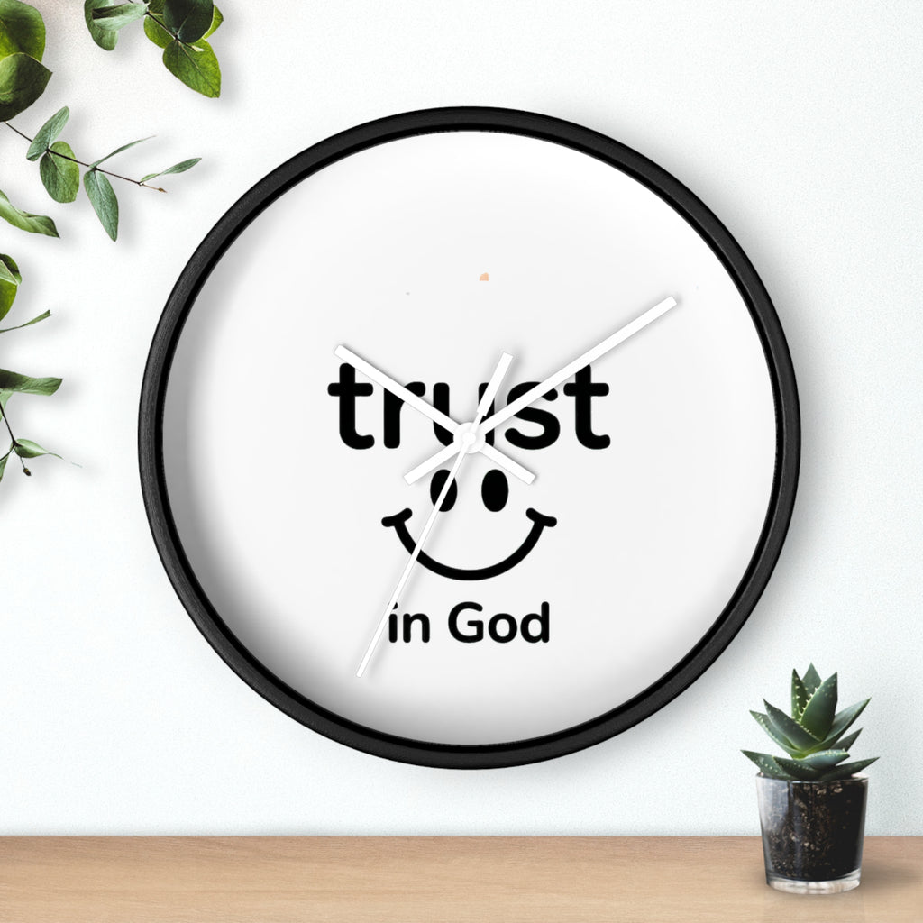 Wall Clock — "Trust in God" Smiley Faith Wall Clock
