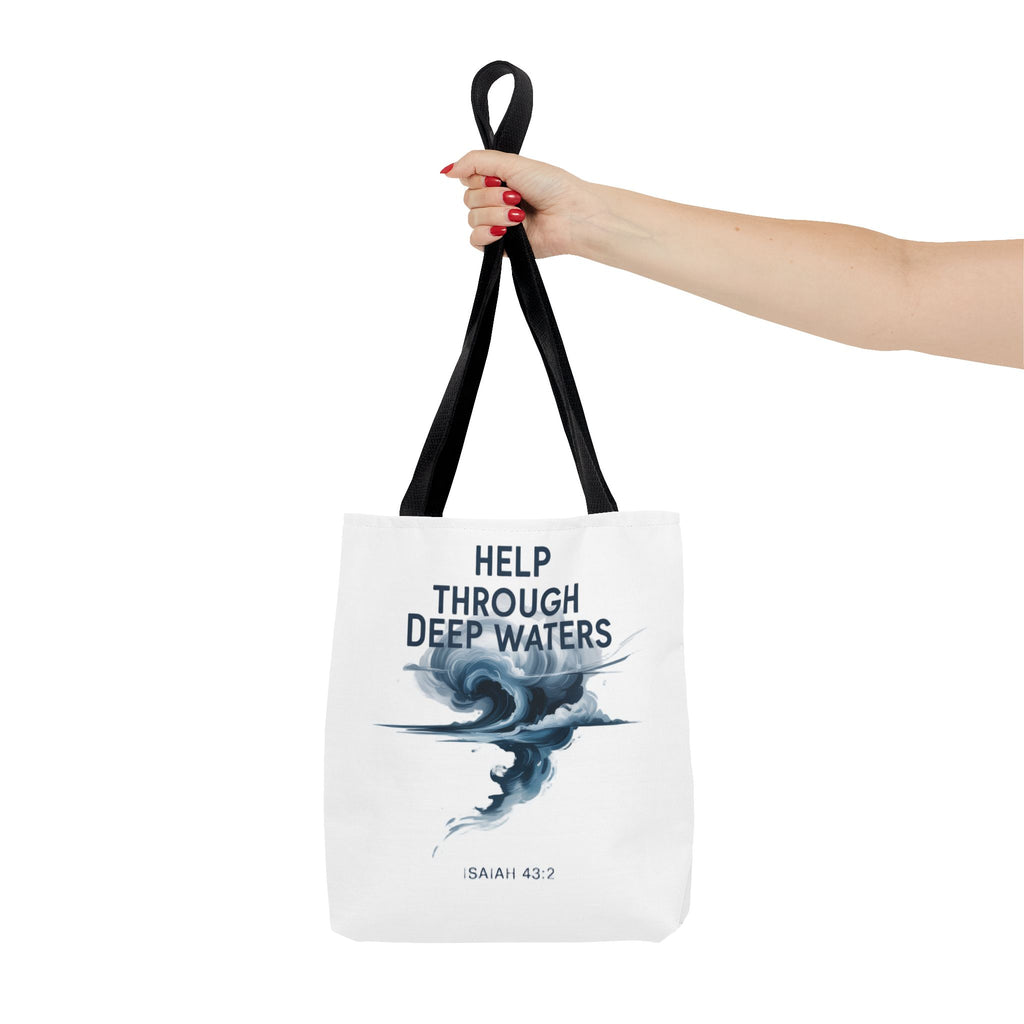 Tote — "Help Through Deep Waters" Inspirational Scripture Tote Bag (Isaiah 43:2)