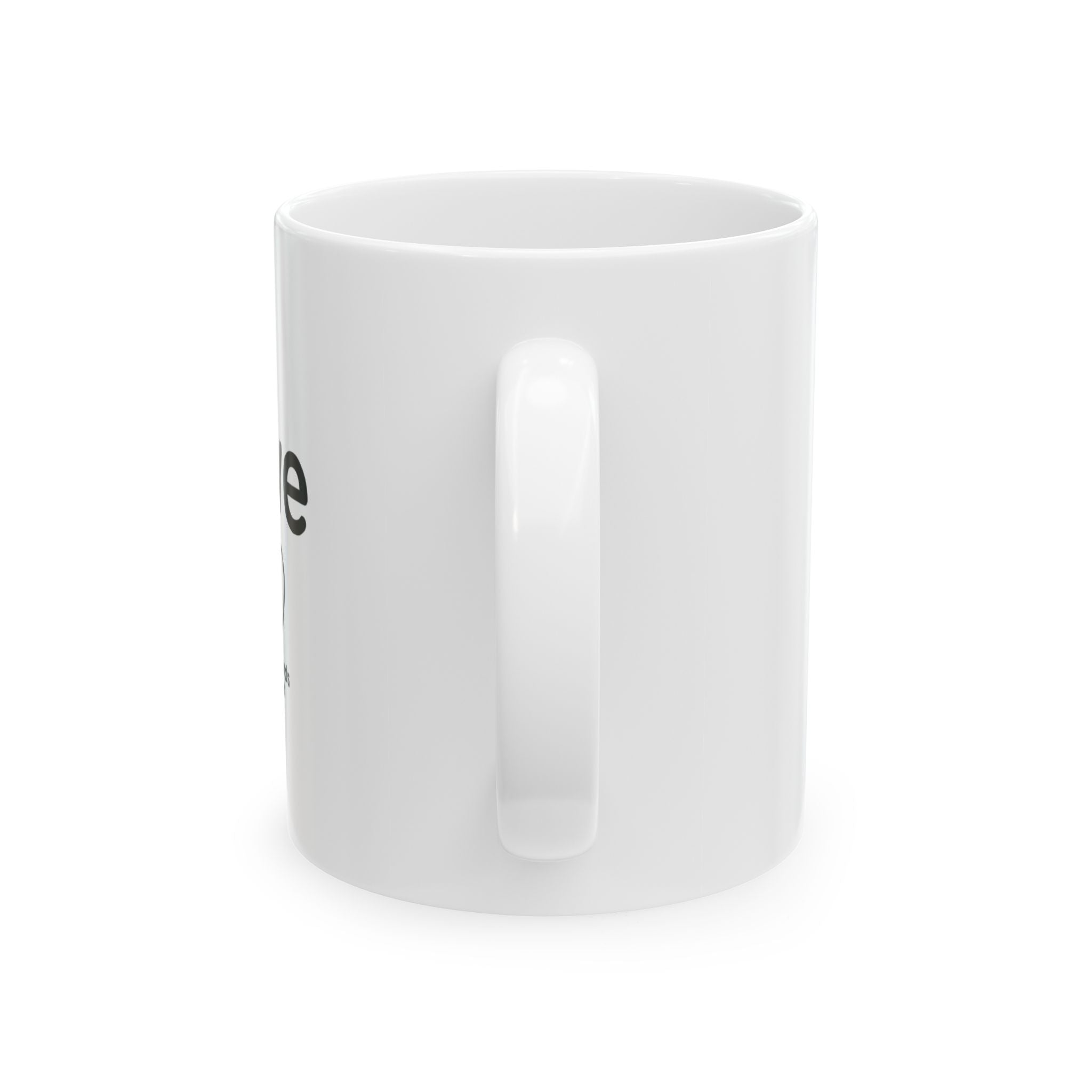 Love Never Ends Mug — Minimal Heart Ceramic Coffee Cup (11oz)