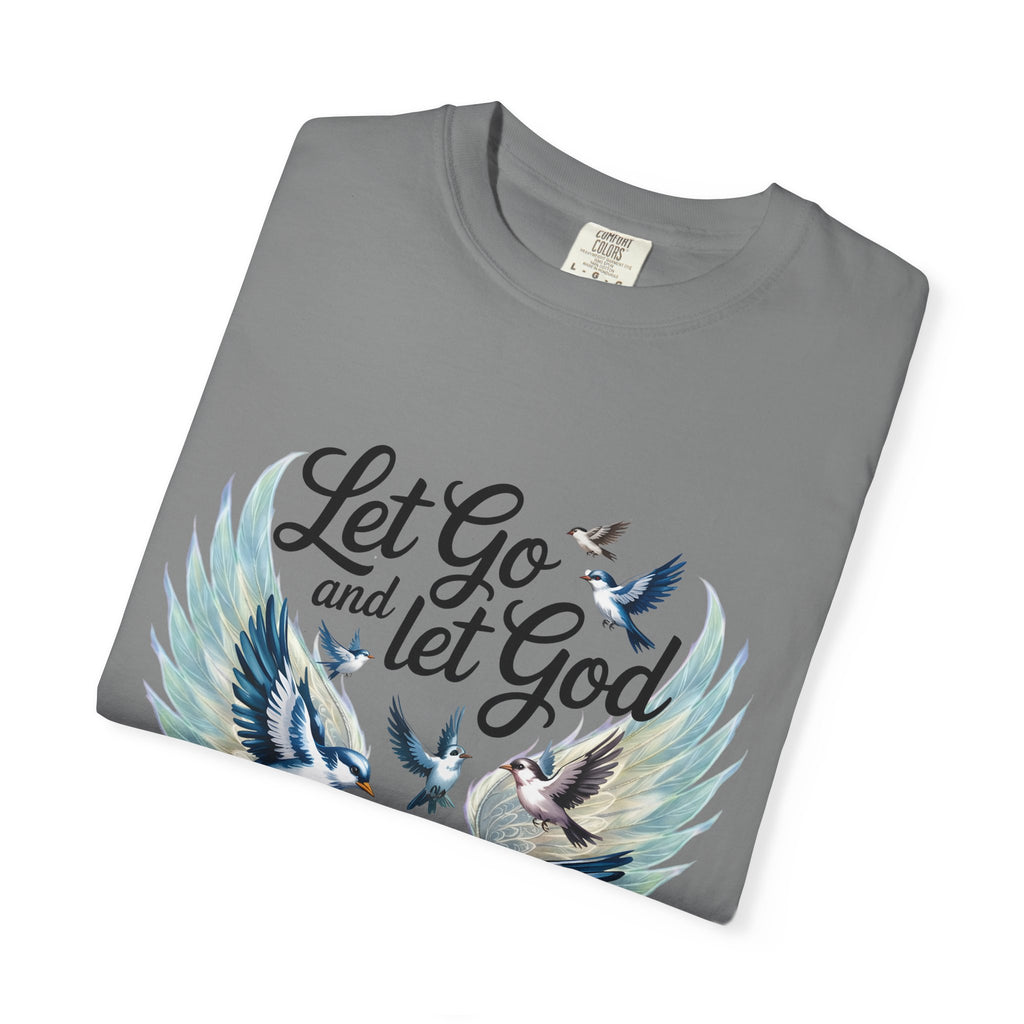Angel Wings Graphic T-Shirt — Pastel Blue Feather Back Print