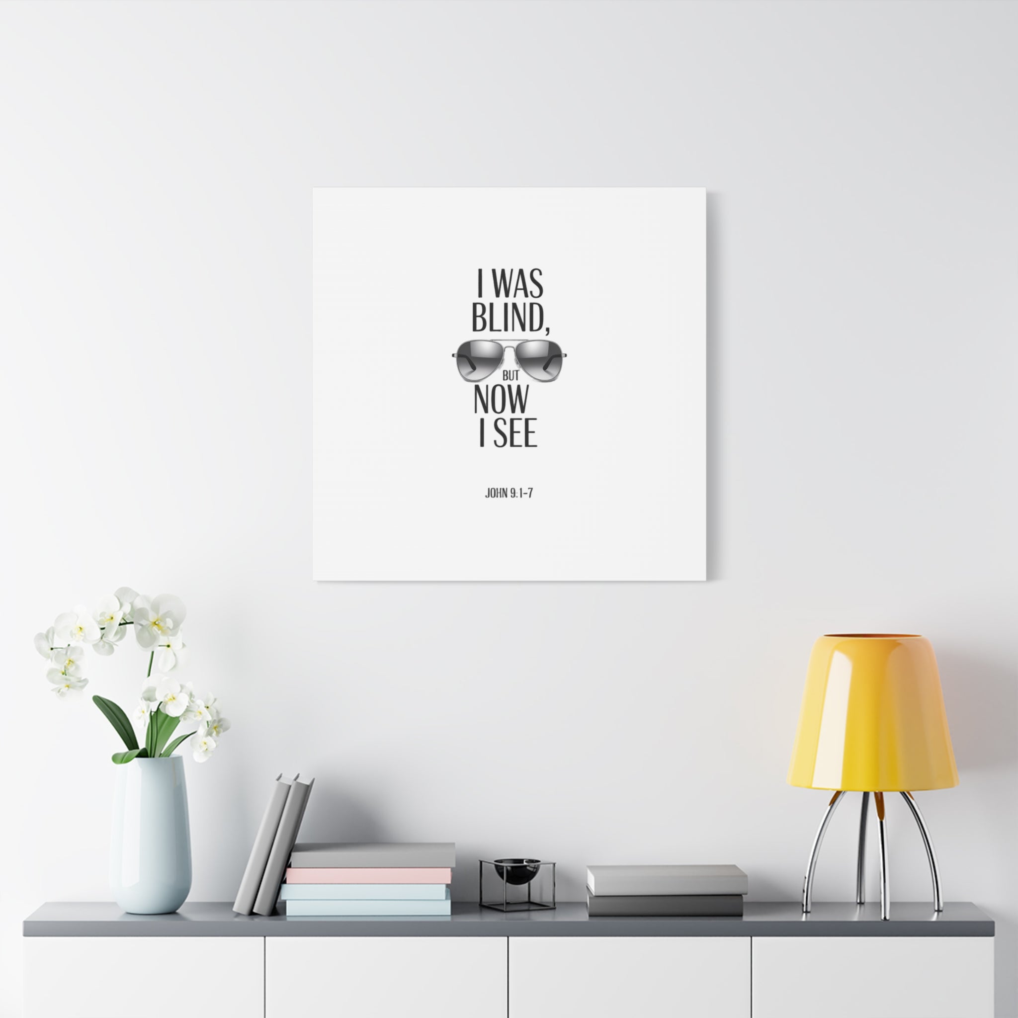 Canvas Wall Art — Cool Sunglasses "I Was Blind But Now I See"
