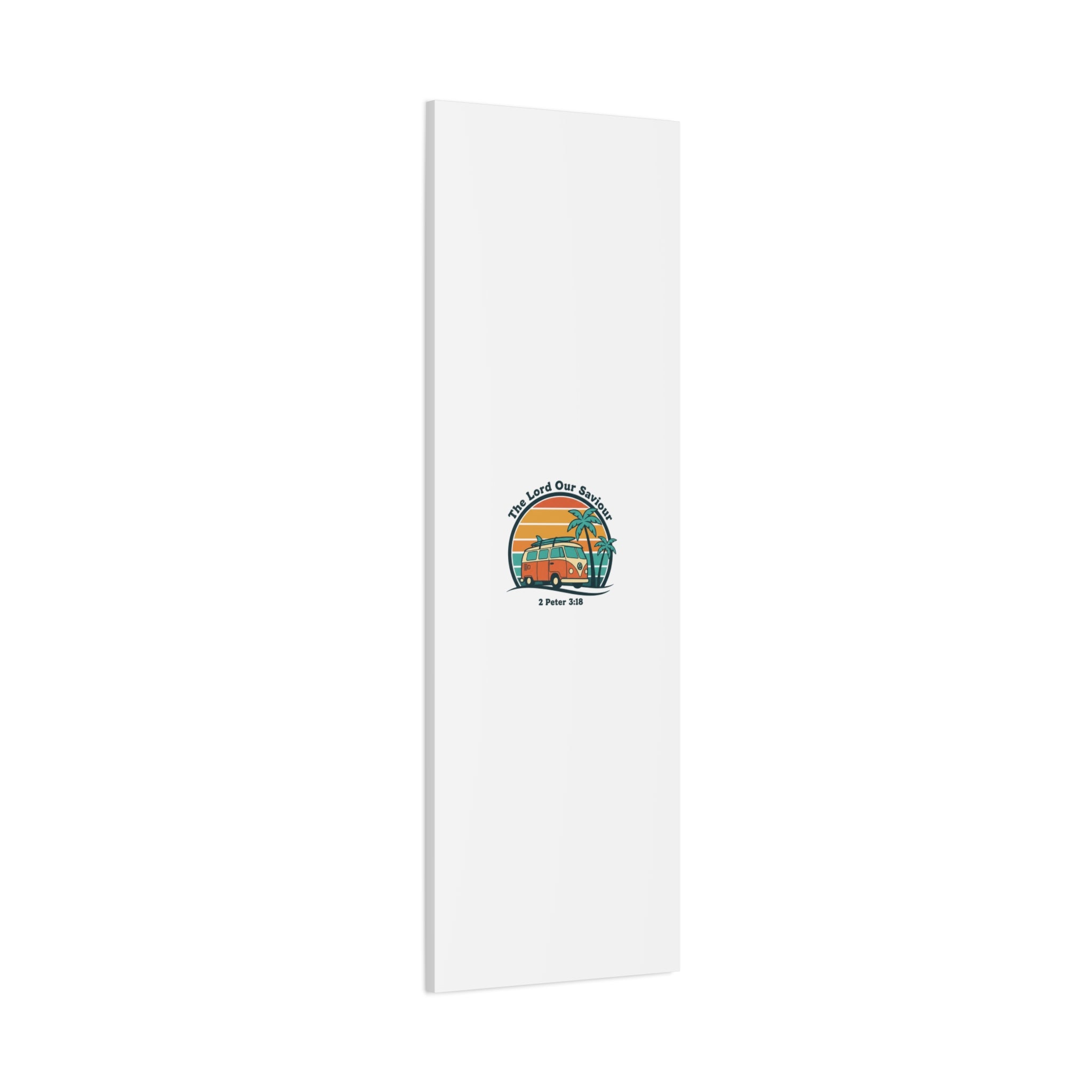 The Lord our Saviour, Retro Surf Sunset Canvas | 70s Van Palm Postcard, Analog Sunshine Aesthetic