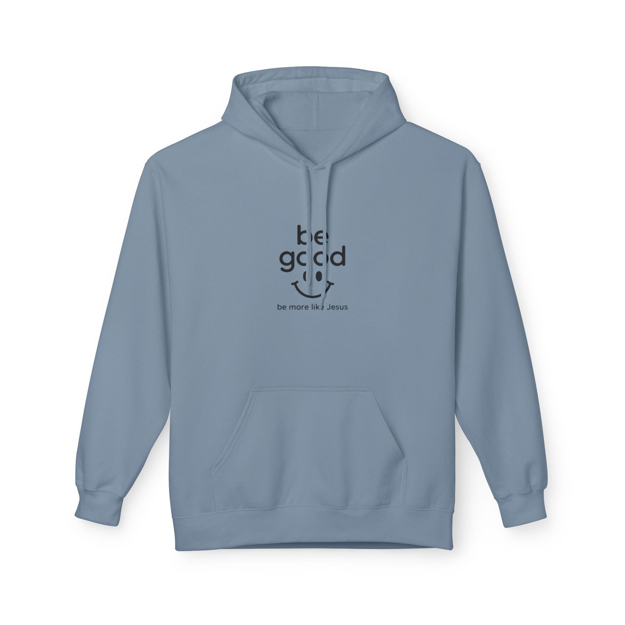Hoodie — "Be Good" Minimalist Smiley Graphic Pullover