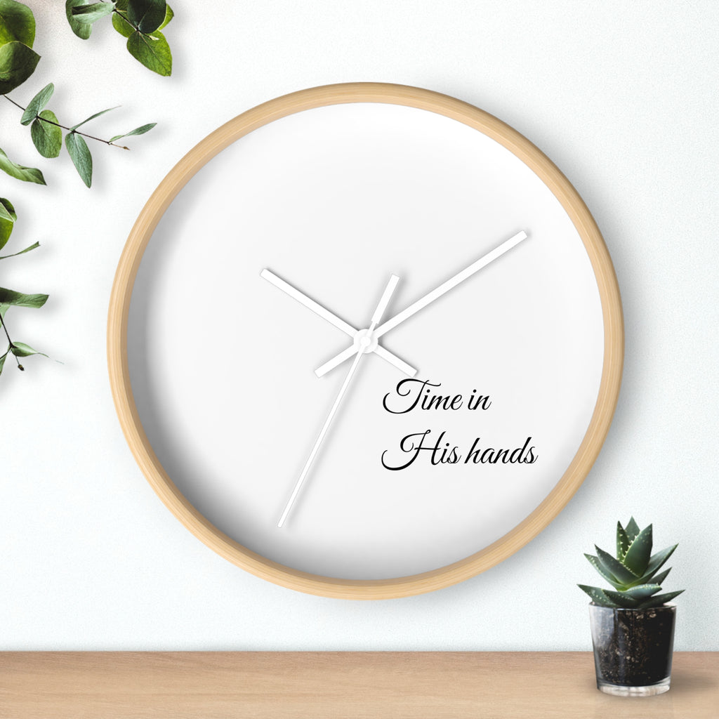 “Time in His hands” Wall Clock — Minimalist Bible Scripture Clock