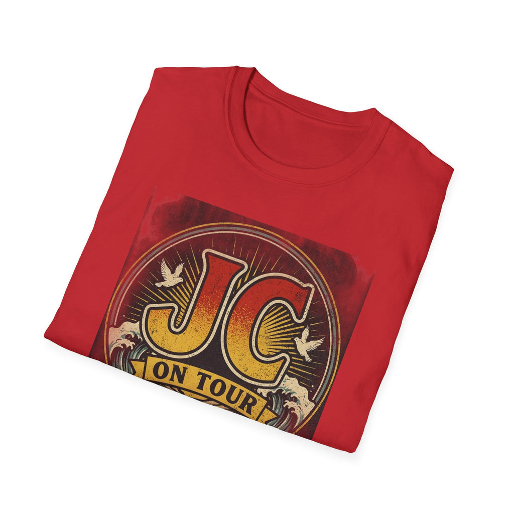 JC On Tour – Follow Jesus Rock ’n’ Roll Christian T-Shirt