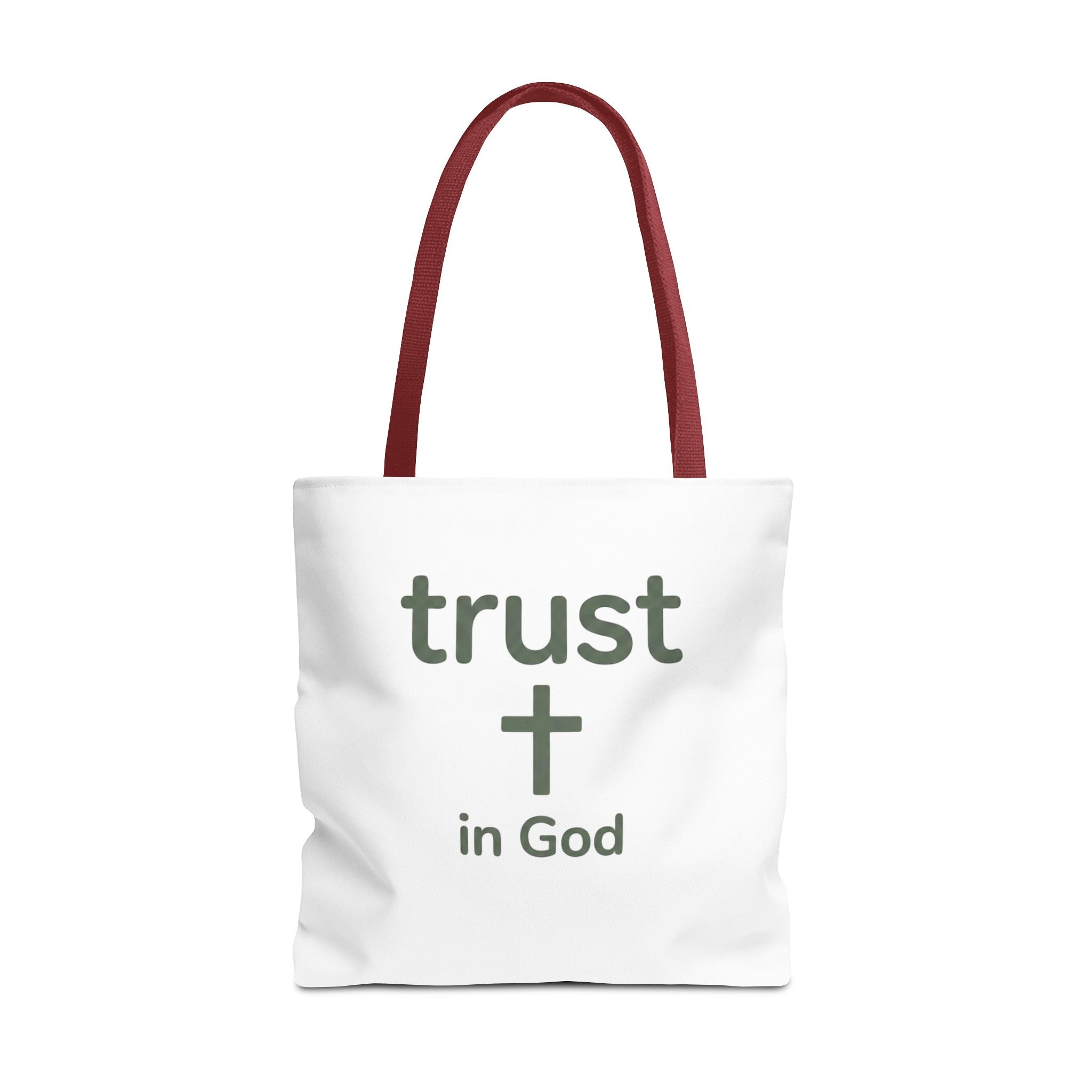 Faith Tote Bag — "Trust in God" Canvas Carryall with Cross