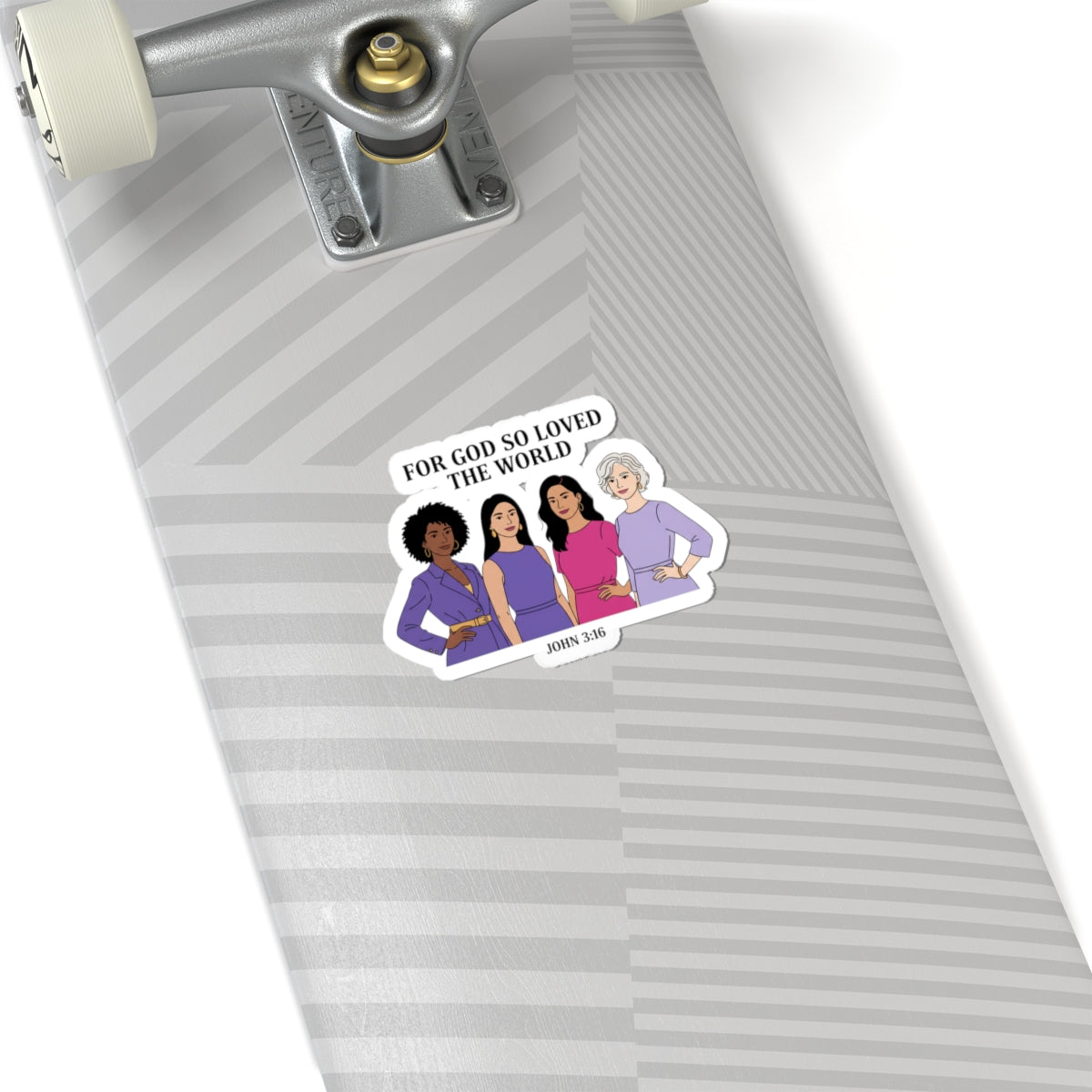 For God So Loved the World Cut Sticker | IWD feminist slogan, equality design