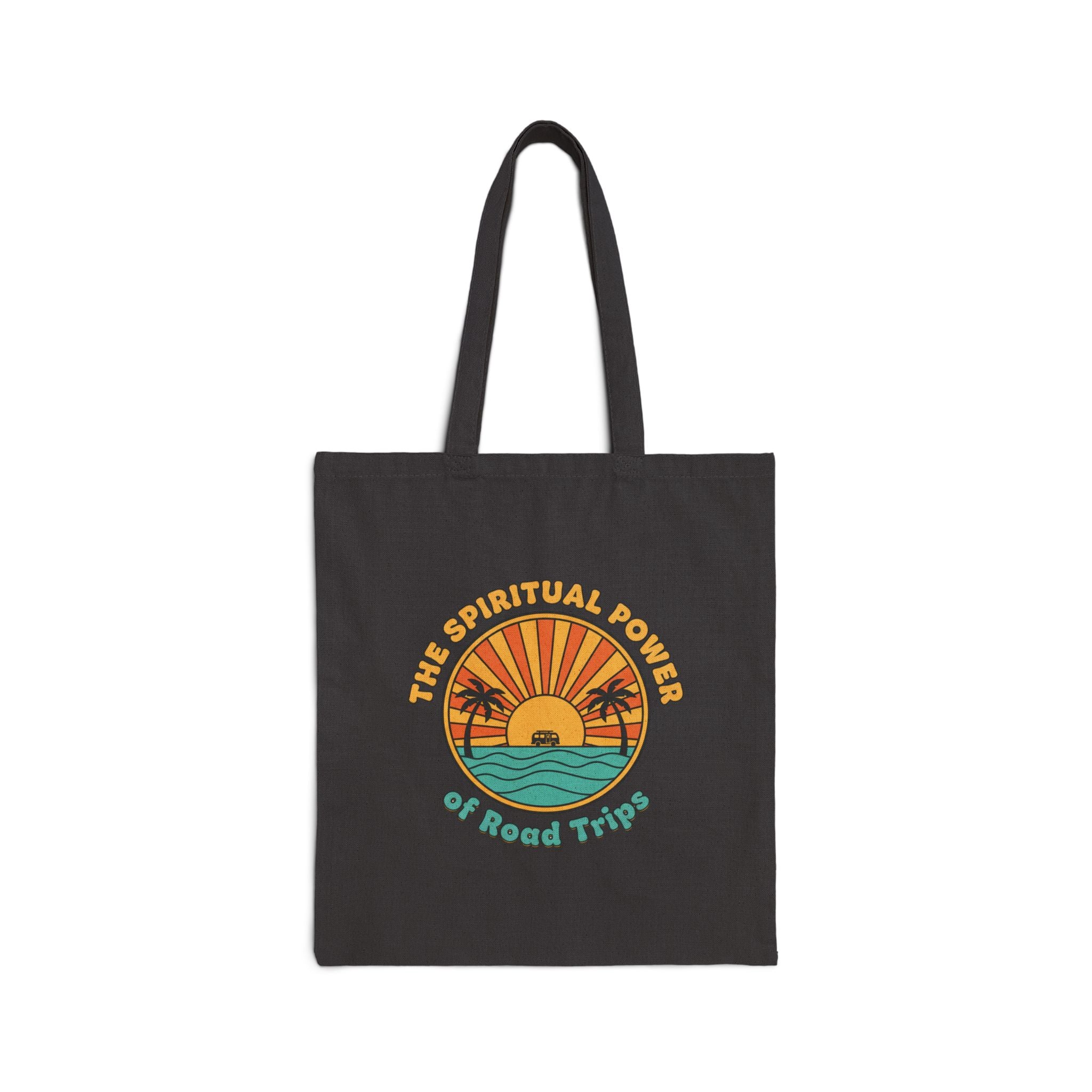 The Spiritual Power of Road Trips | 70s Sunset, Retro Palm Postcard Design