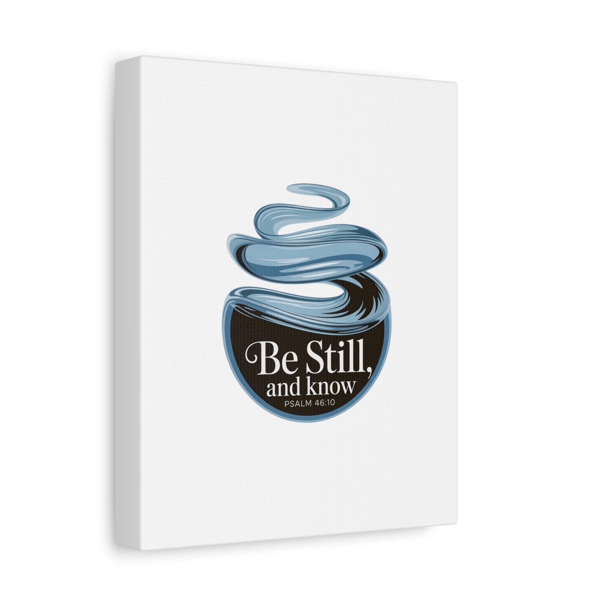 Be Still & Know Canvas Wall Art — Minimal Heart Quote Stretched Matte Canvas