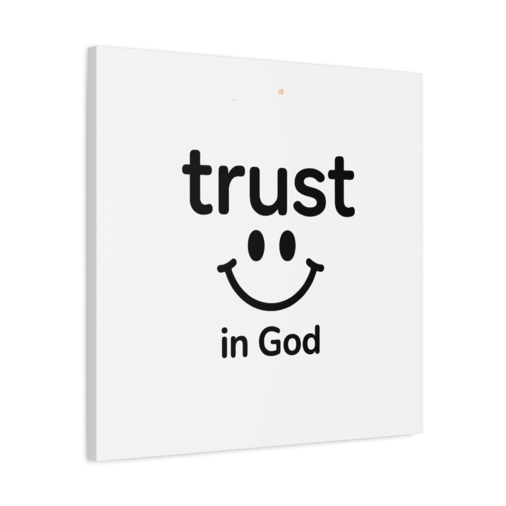 Trust in God Canvas Wall Art — Minimal Heart Quote Stretched Matte Canvas
