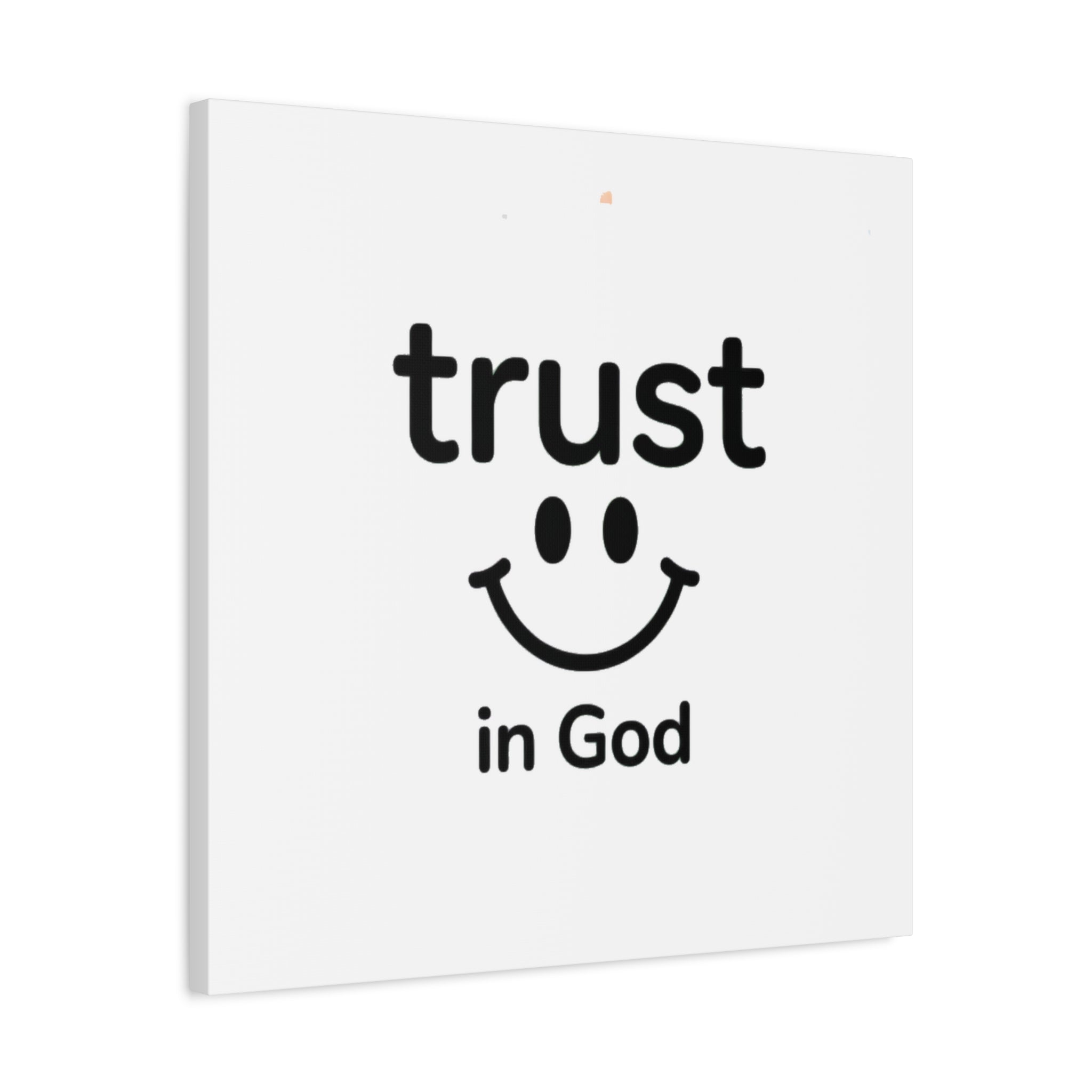 Trust in God Canvas Wall Art — Minimal Heart Quote Stretched Matte Canvas