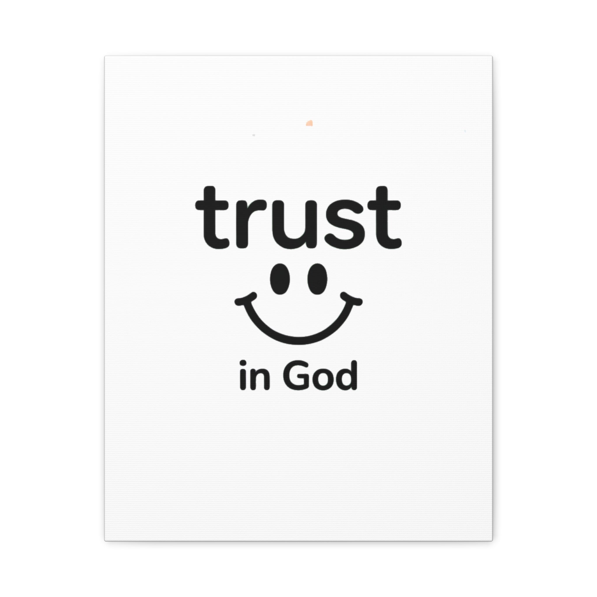 Trust in God Canvas Wall Art — Minimal Heart Quote Stretched Matte Canvas