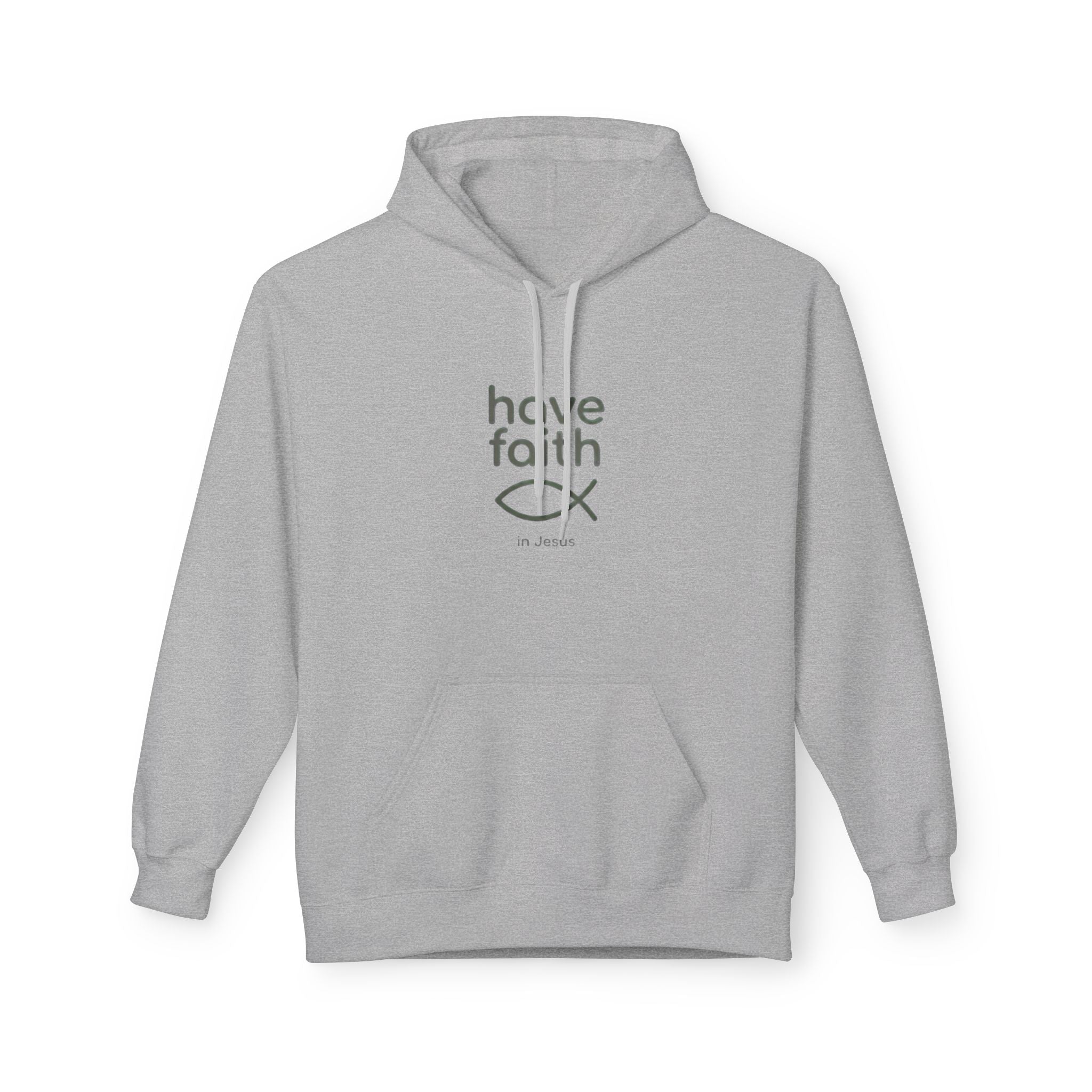 Have Faith Christian Hoodie — Minimal Christian Fish Symbol Pullover