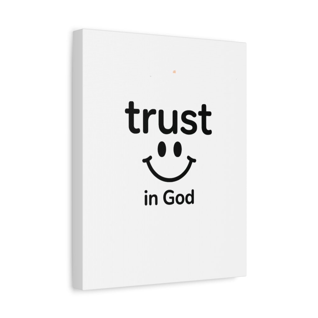 Trust in God Canvas Wall Art — Minimal Heart Quote Stretched Matte Canvas