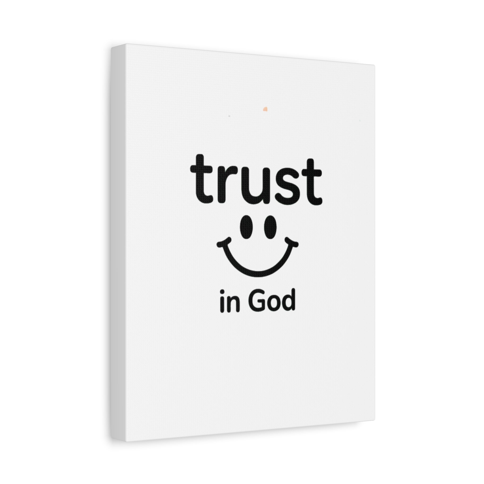 Trust in God Canvas Wall Art — Minimal Heart Quote Stretched Matte Canvas
