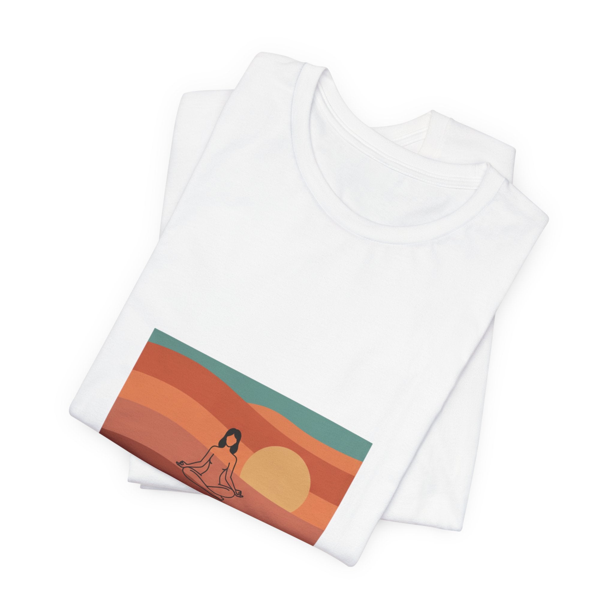 God's Creation Sunset Yoga T-Shirt — Retro Minimalist Spiritual Tee