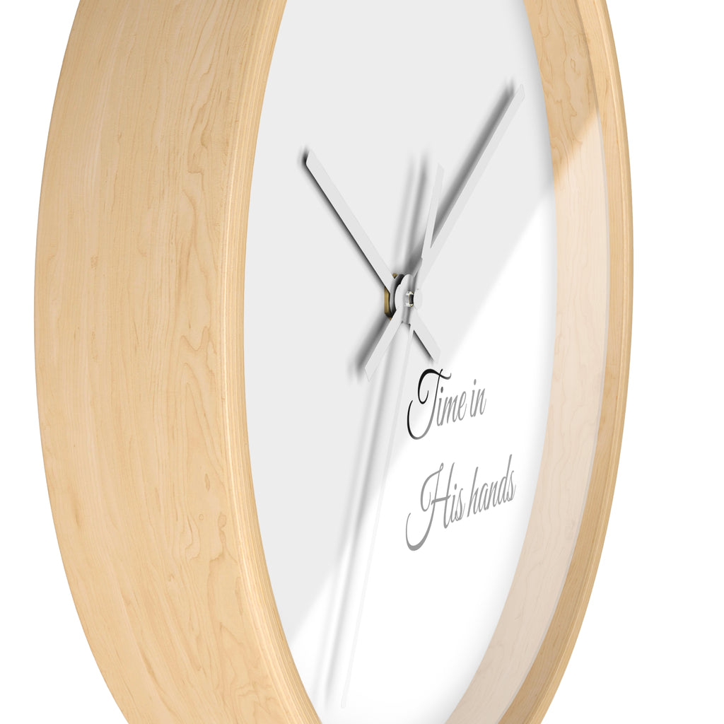 “Time in His hands” Wall Clock — Minimalist Bible Scripture Clock