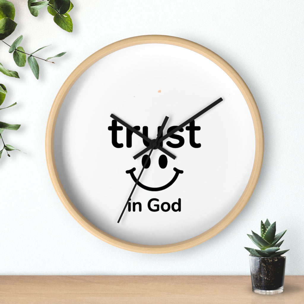 Wall Clock — "Trust in God" Smiley Faith Wall Clock